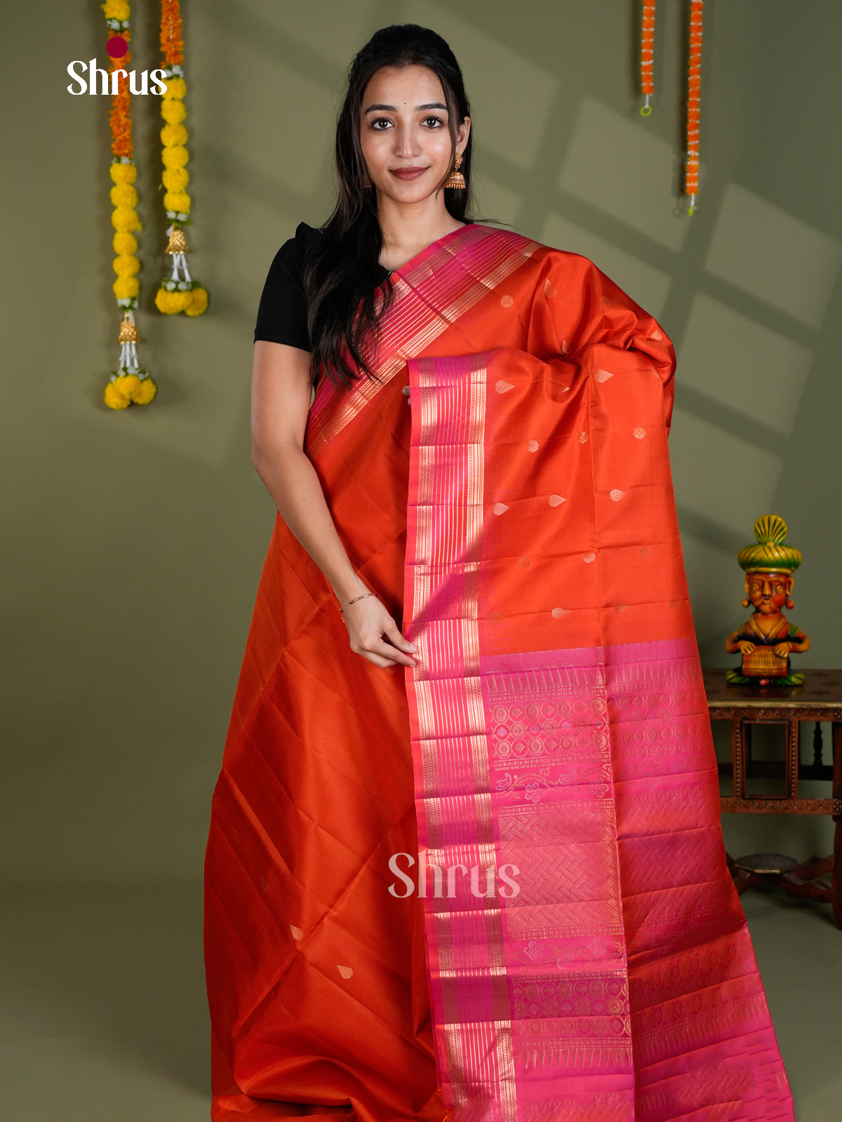 EBS18520 - Soft Silk Saree - Shop on Shrus.com