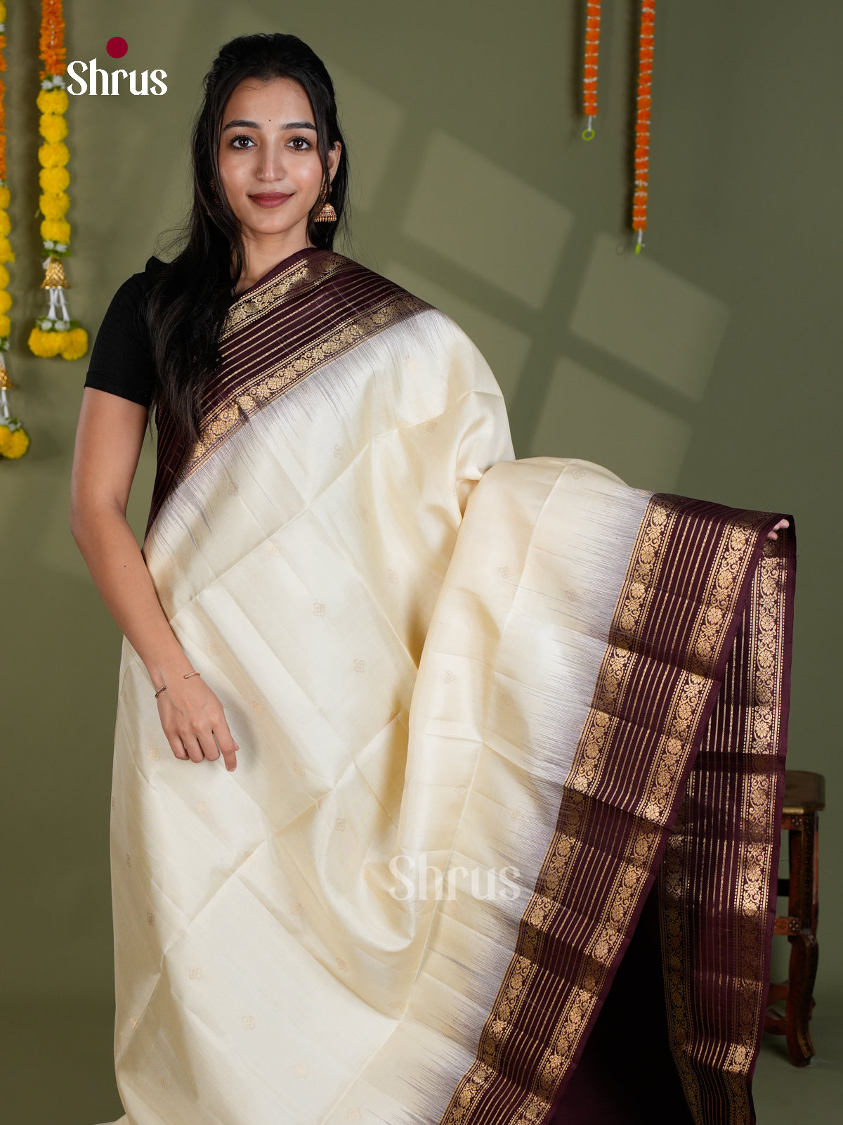 EBS18526 - Soft Silk Saree - Shop on Shrus.com