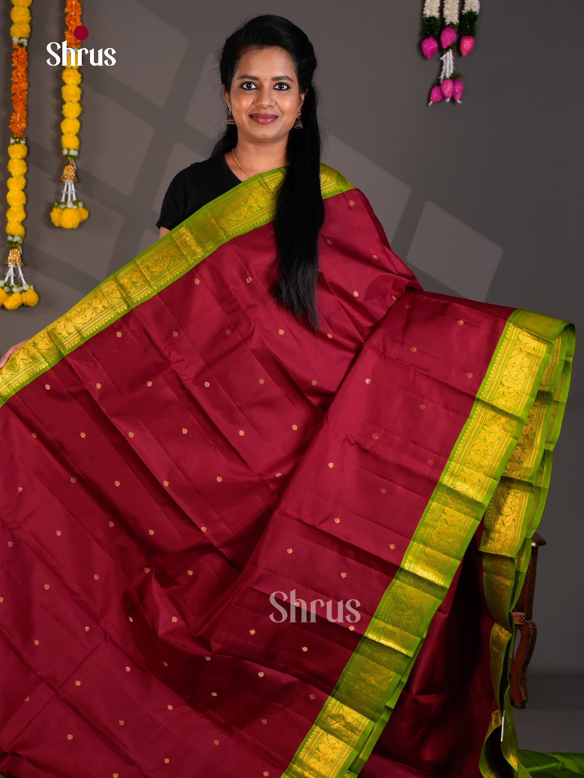 Kanchipuram silk Saree - EBS18548 - Shop on Shrus.com