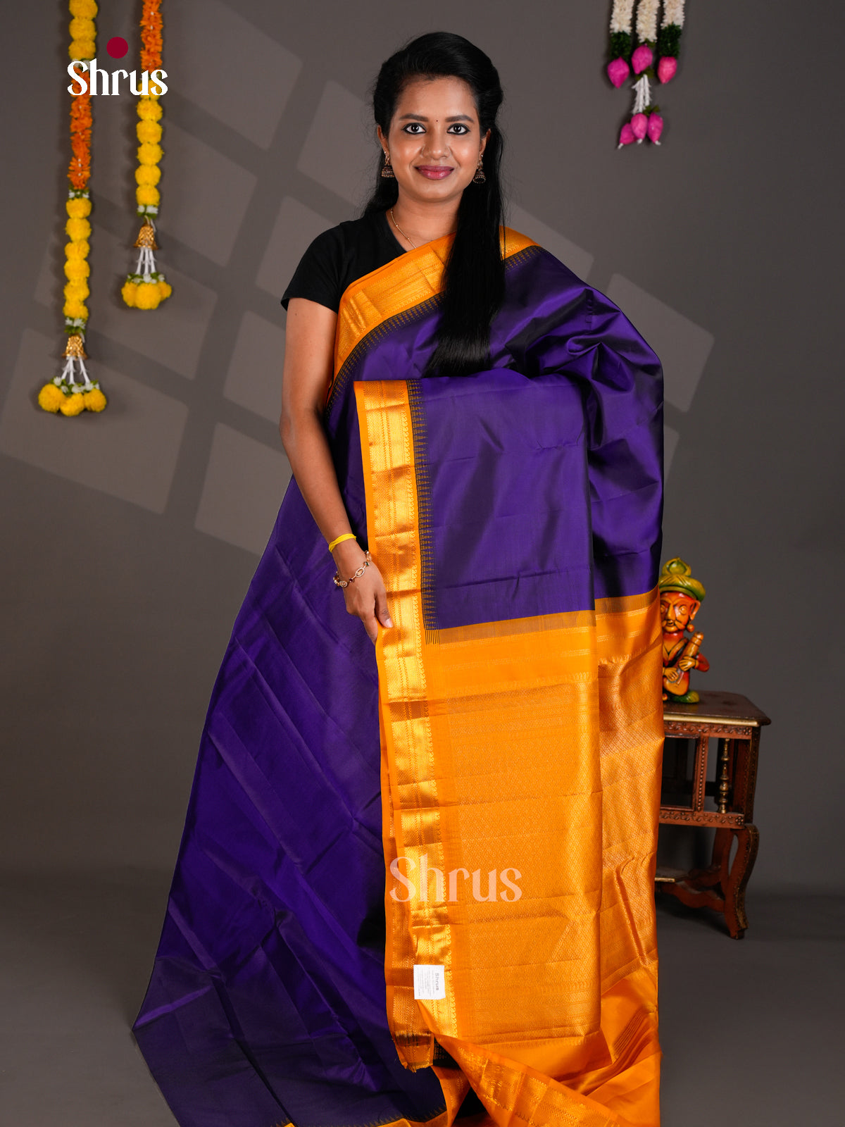 Kanchipuram silk Saree - EBS18550 - Shop on Shrus.com