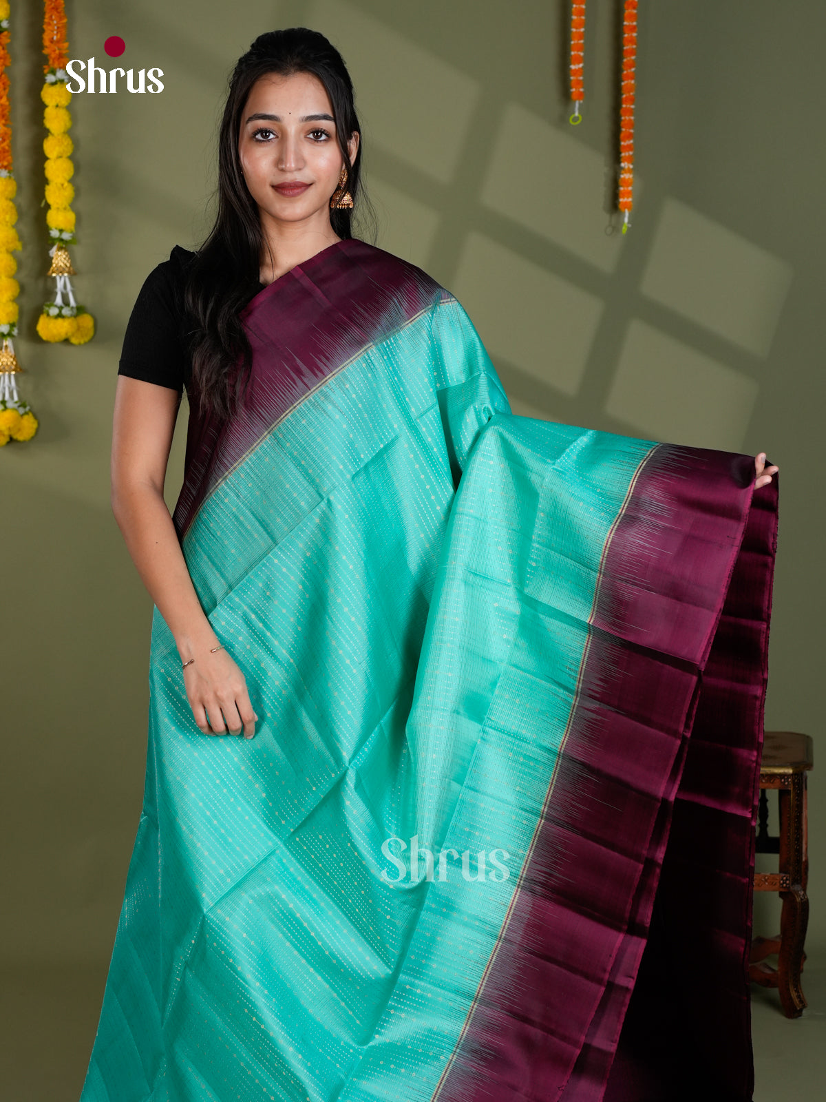 EBS18560 - Soft Silk Saree - Shop on Shrus.com