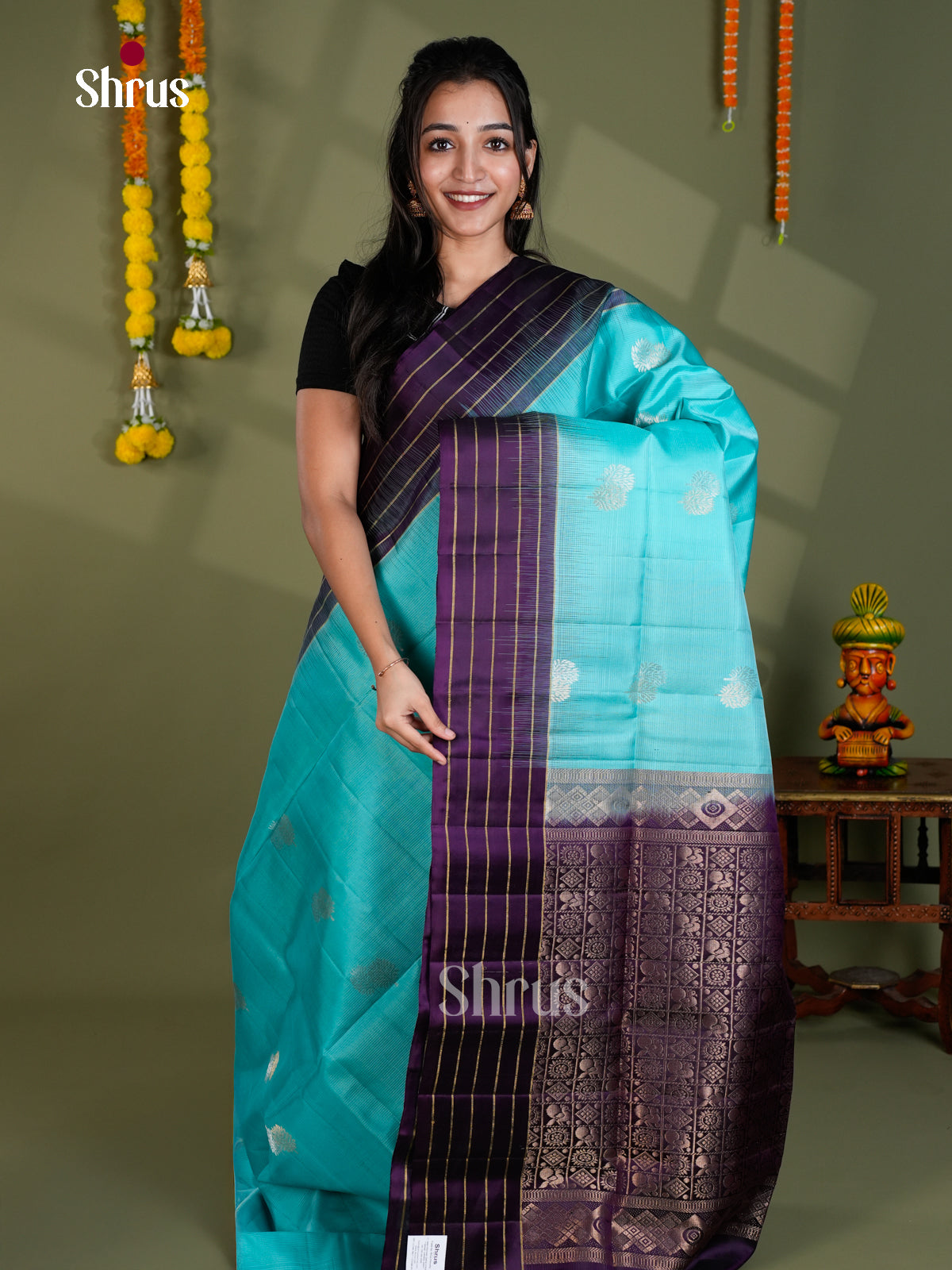 EBS18569 - Soft Silk Saree - Shop on Shrus.com