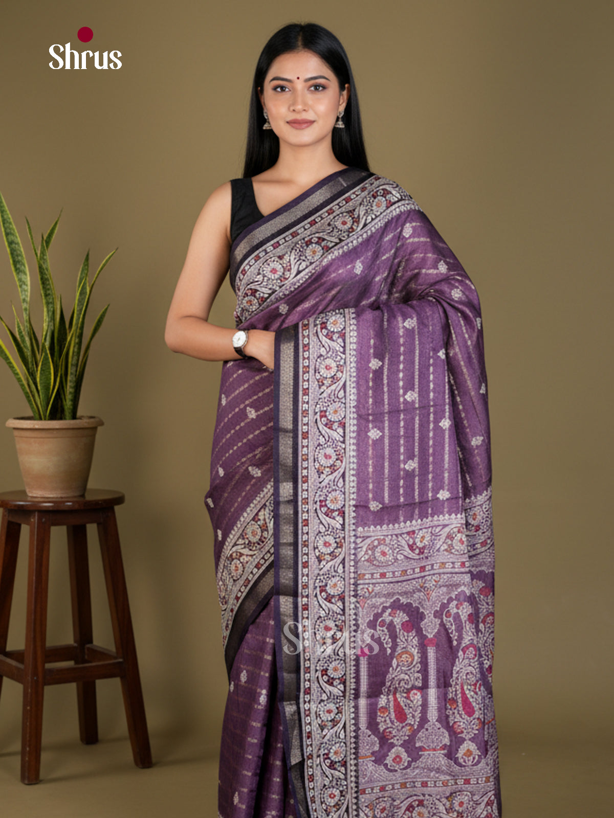 Semi Crepe Saree - EBS18819 - Shop on Shrus.com