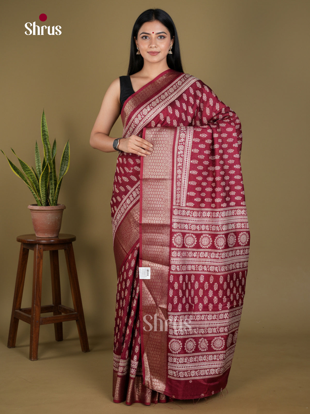 Semi Crepe Saree - EBS18865 - Shop on Shrus.com