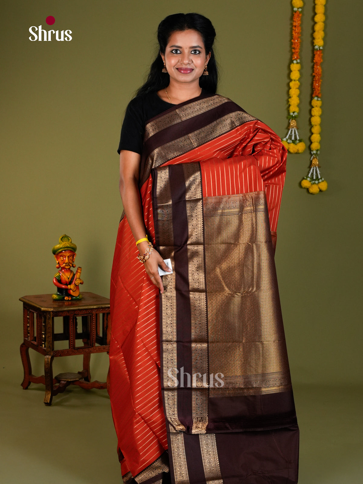 Semi Kanchipuram Saree - EBS19006 - Shop on Shrus.com