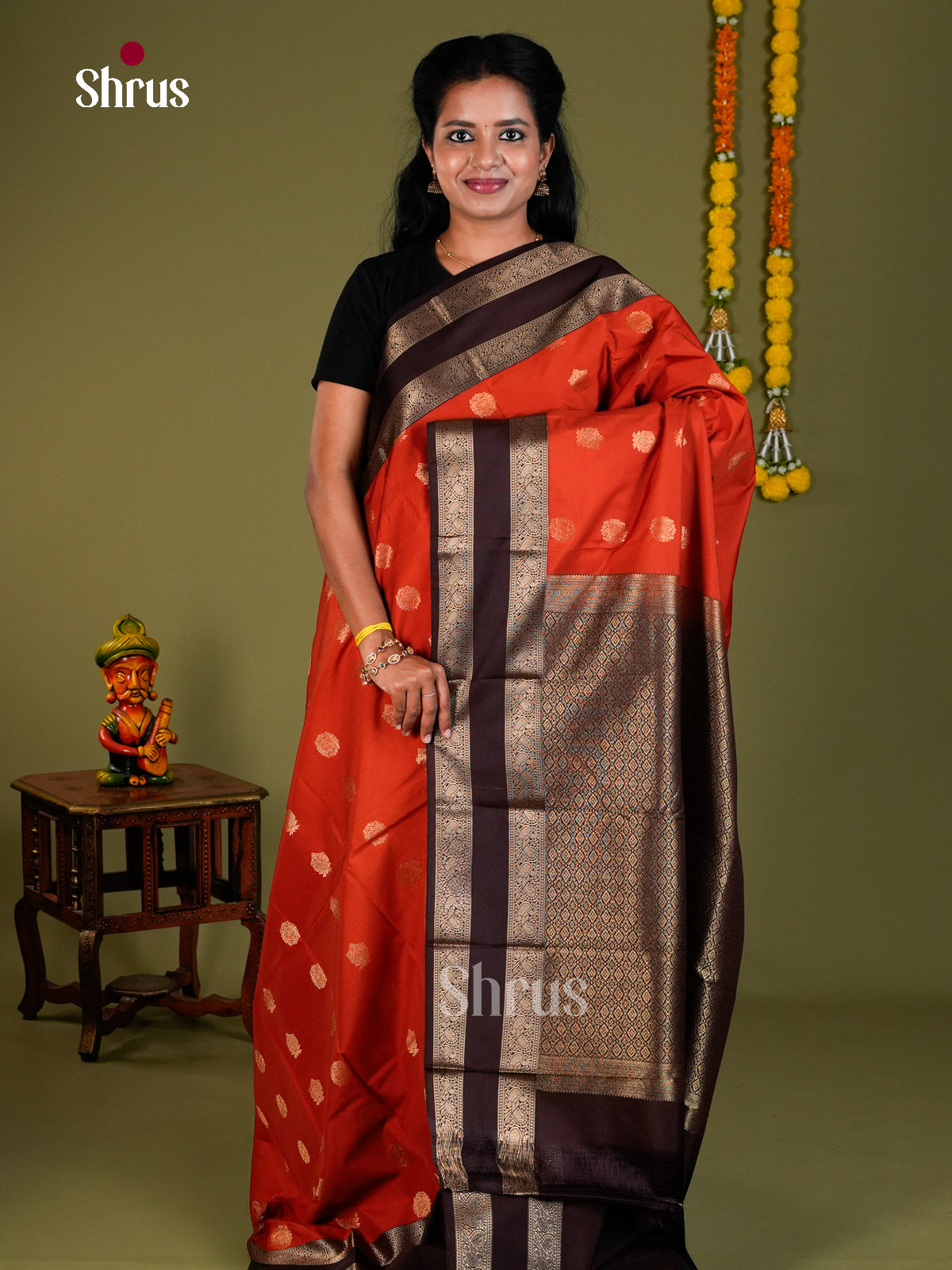 Semi Kanchipuram Saree - EBS19011 - Shop on Shrus.com