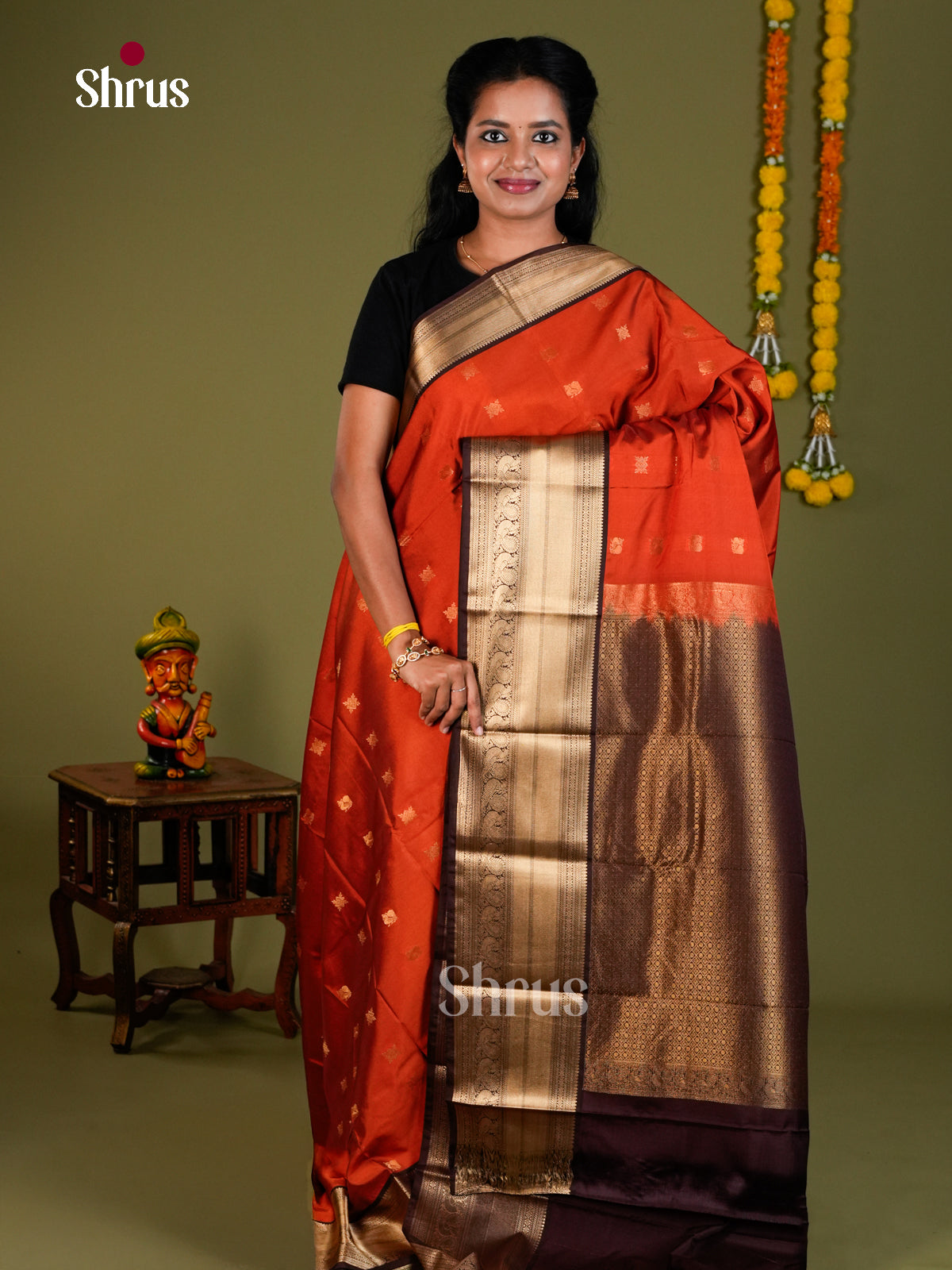 Semi Kanchipuram Saree - EBS19015 - Shop on Shrus.com