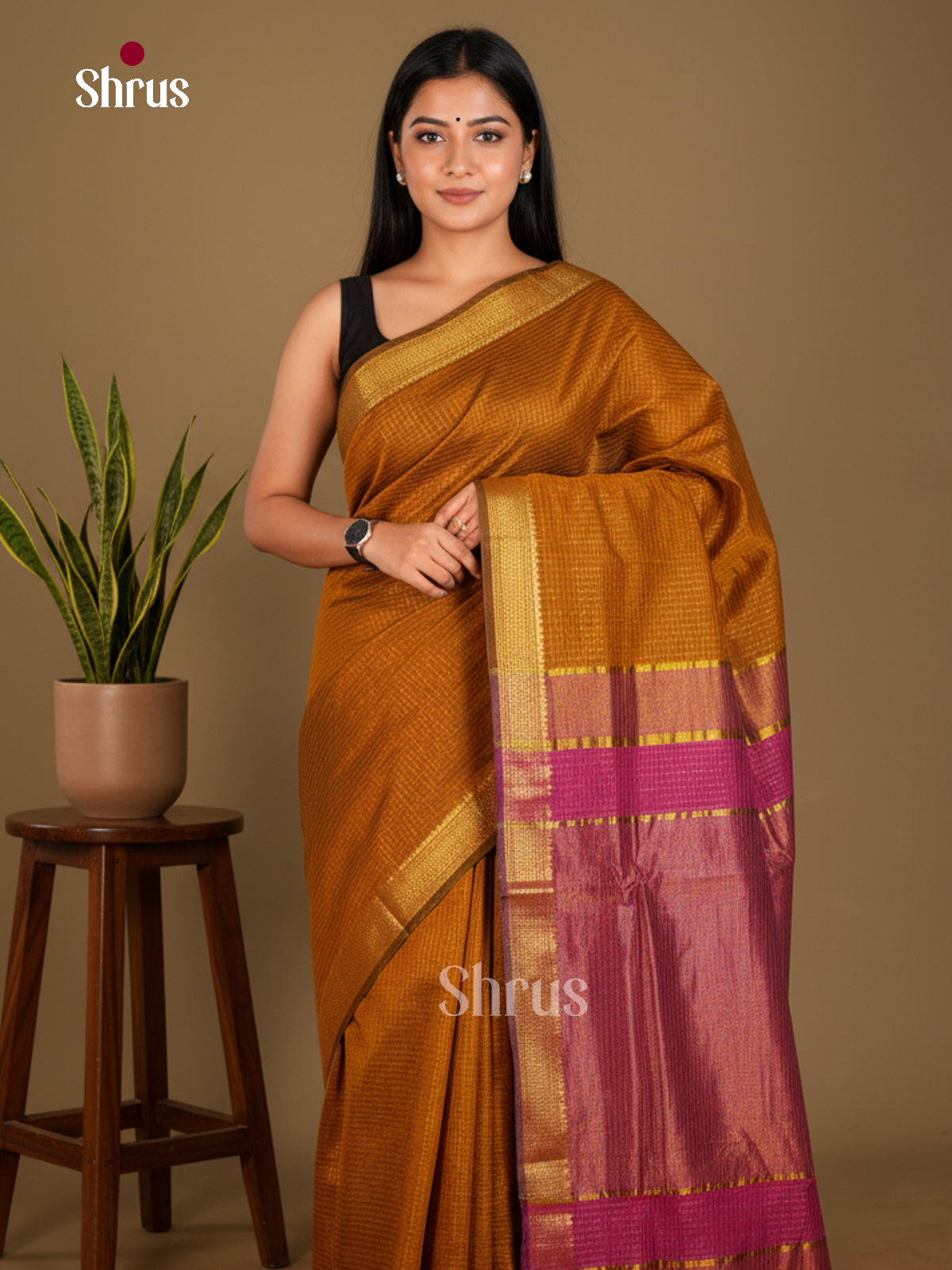 Semi Maheshwari Saree - EBS19056 - Shop on Shrus.com