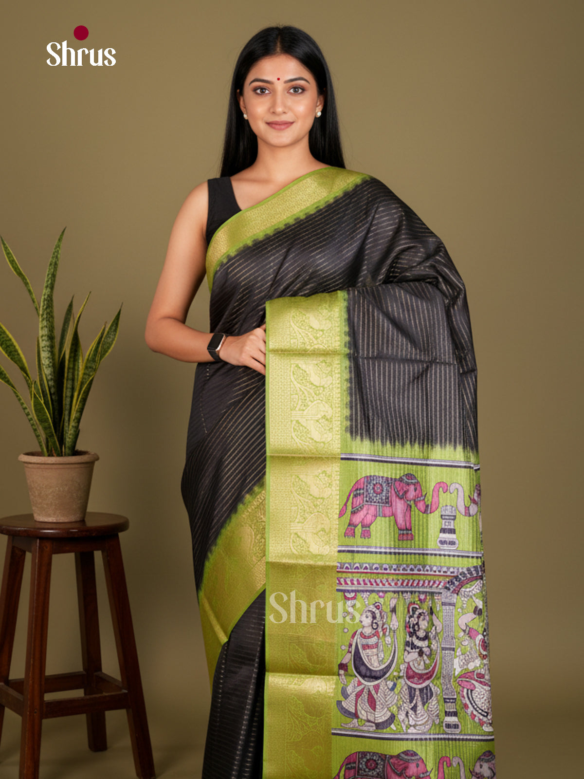 Semi Tussar Saree - EBS20003 - Shop on Shrus.com