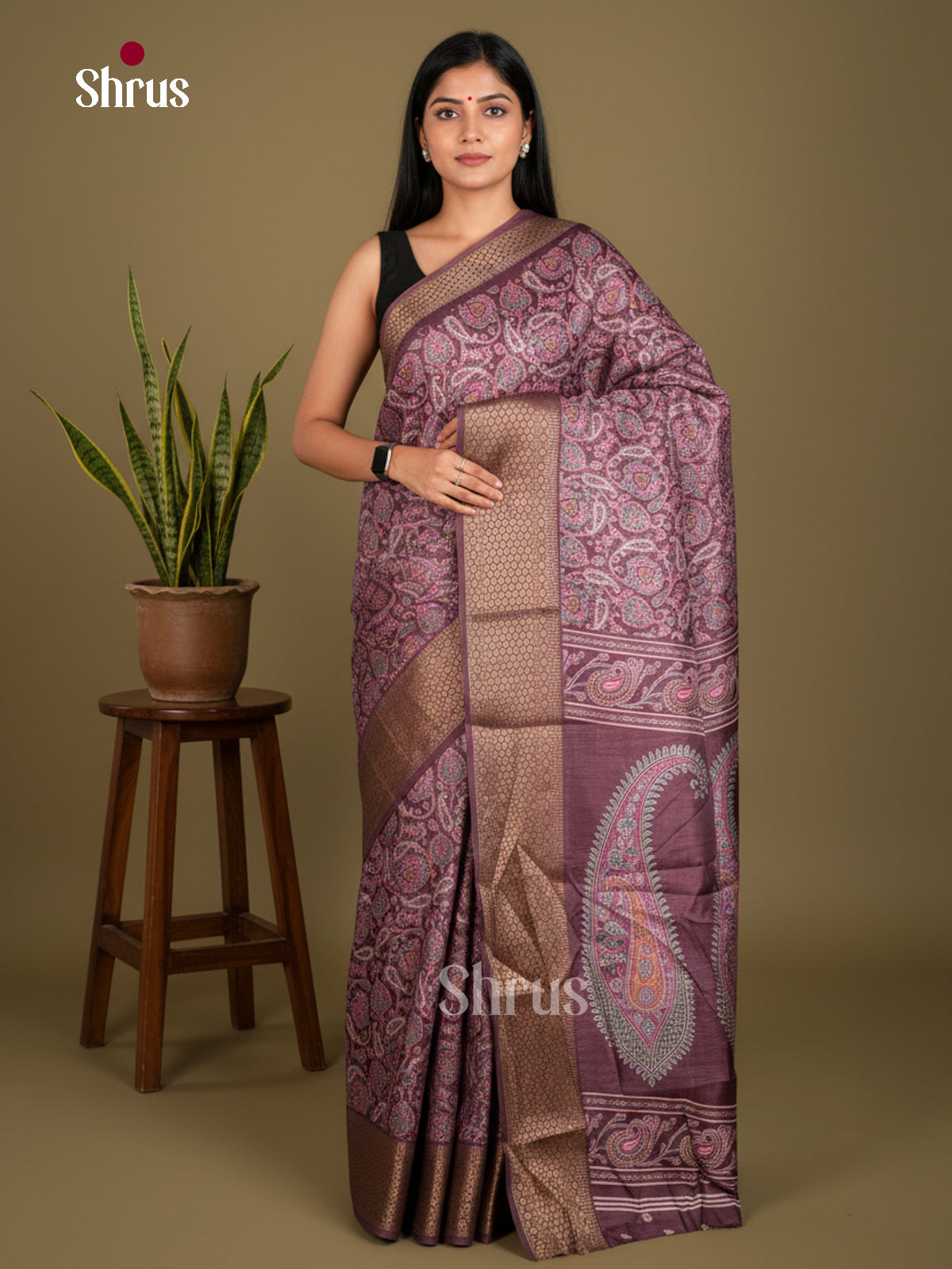 Semi Crepe Saree - EBS20015 - Shop on Shrus.com