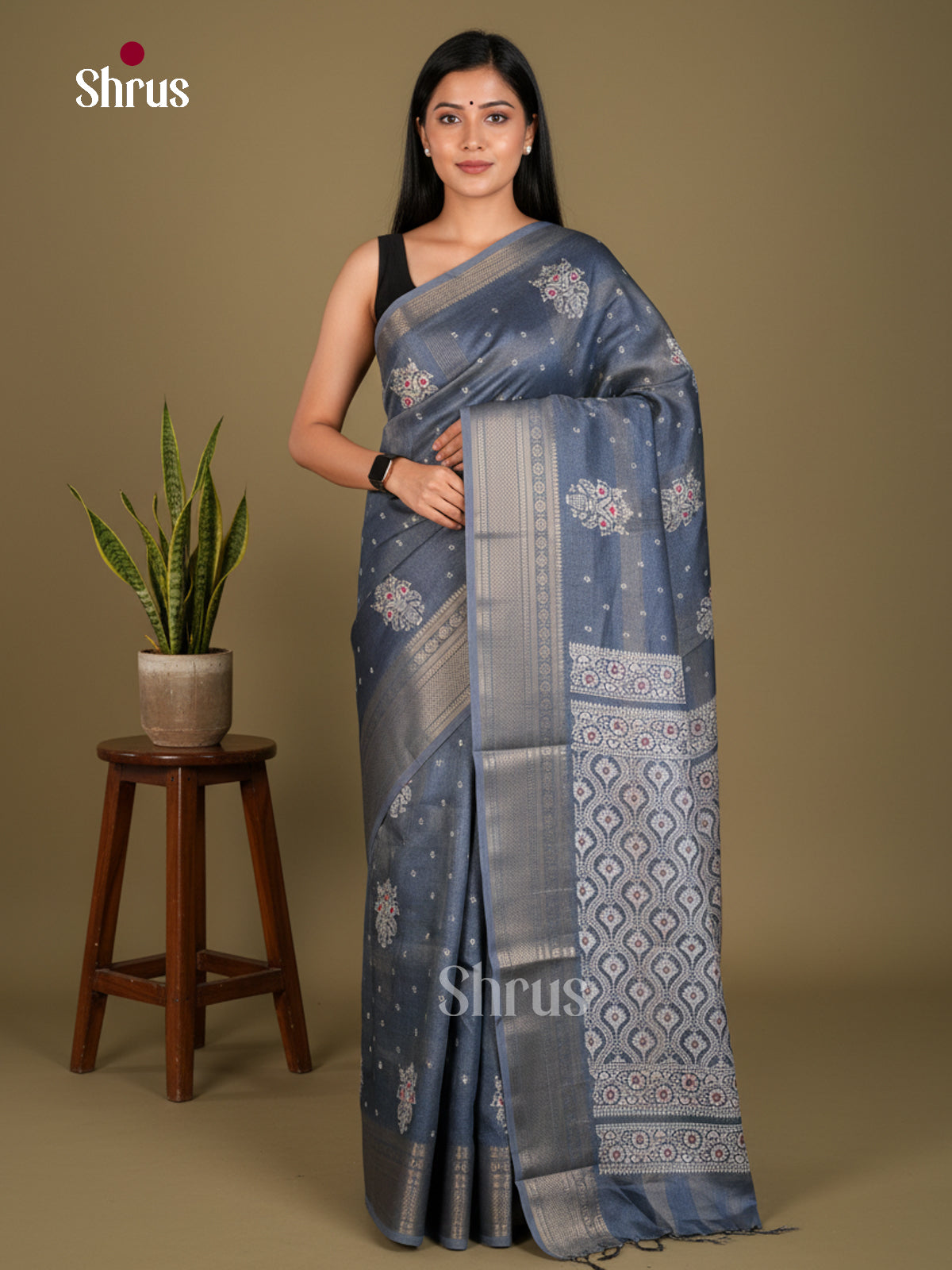 Semi Crepe Saree - EBS20246 - Shop on Shrus.com