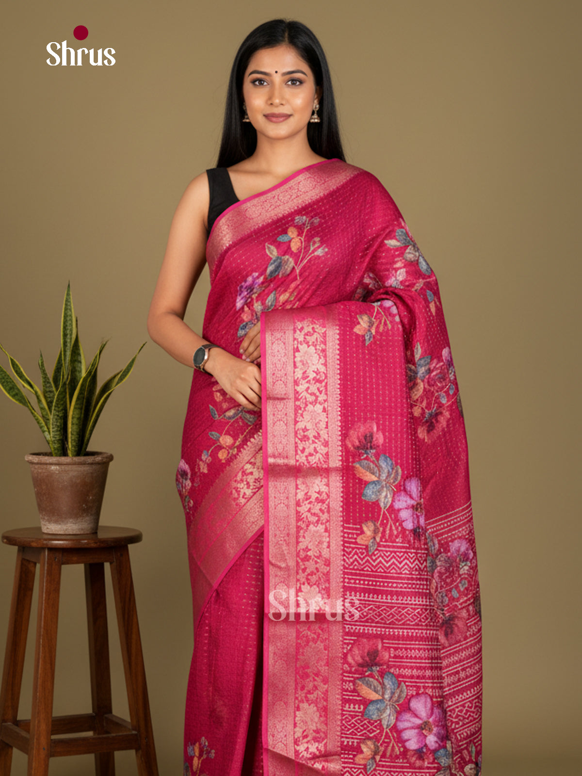 Semi Crepe Saree - EBS20424 - Shop on Shrus.com