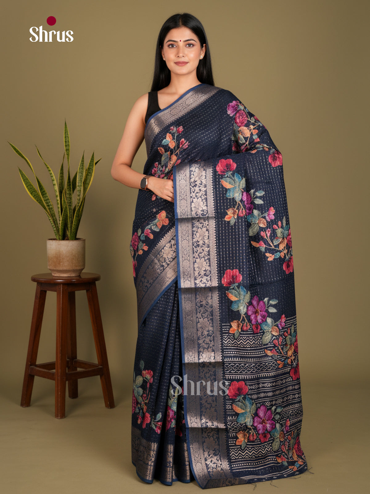 Semi Crepe Saree - EBS20426 - Shop on Shrus.com