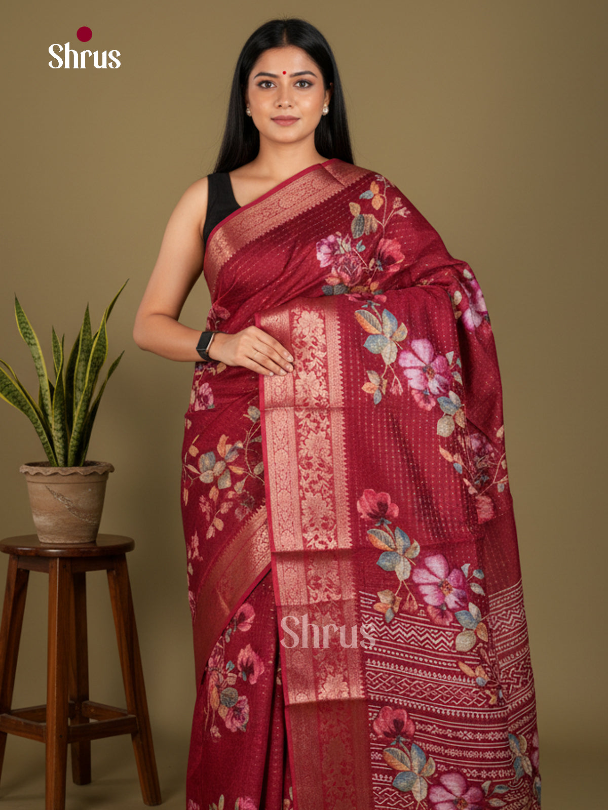 Semi Crepe Saree - EBS20427 - Shop on Shrus.com