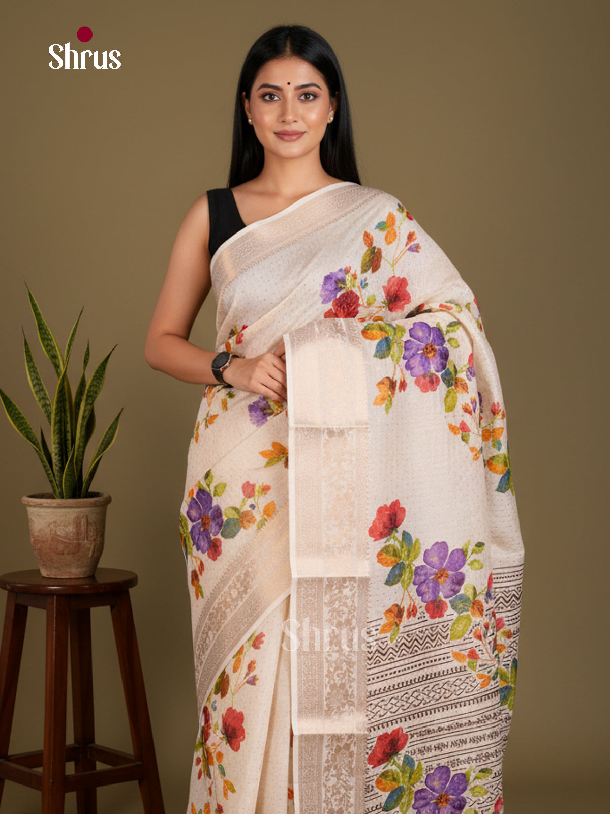 Semi Crepe Saree - EBS20428 - Shop on Shrus.com
