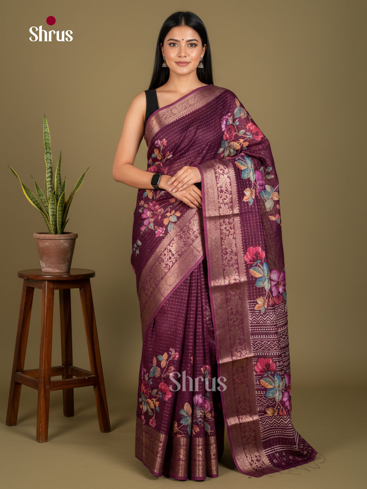 Semi Crepe Saree - EBS20431 - Shop on Shrus.com