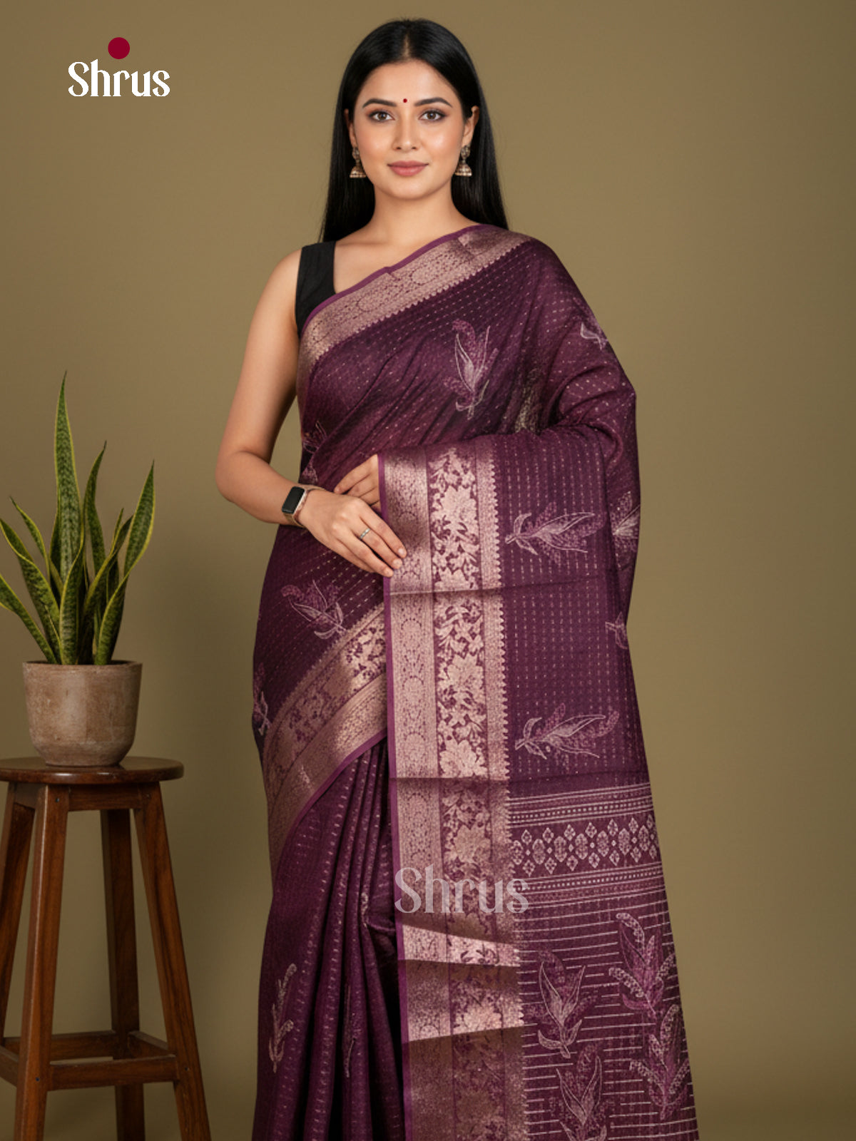 Semi Crepe Saree - EBS20433 - Shop on Shrus.com