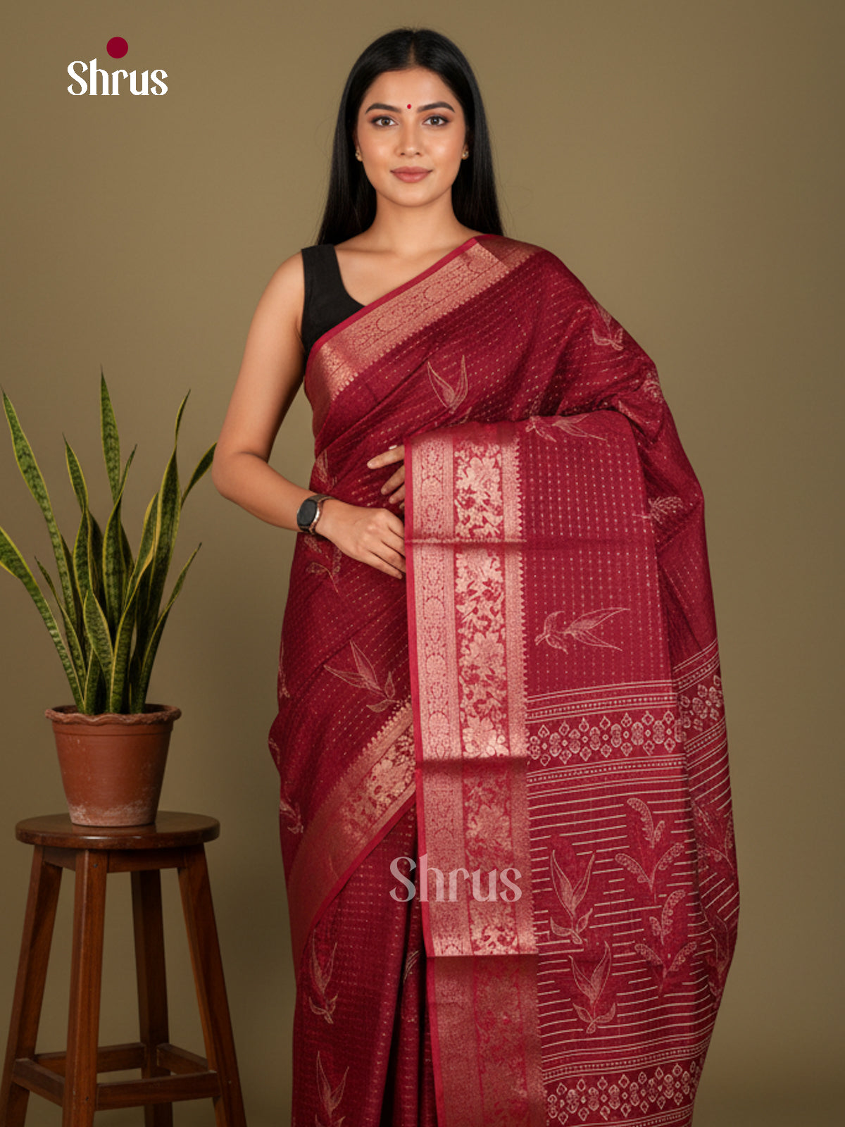Semi Crepe Saree - EBS20439 - Shop on Shrus.com