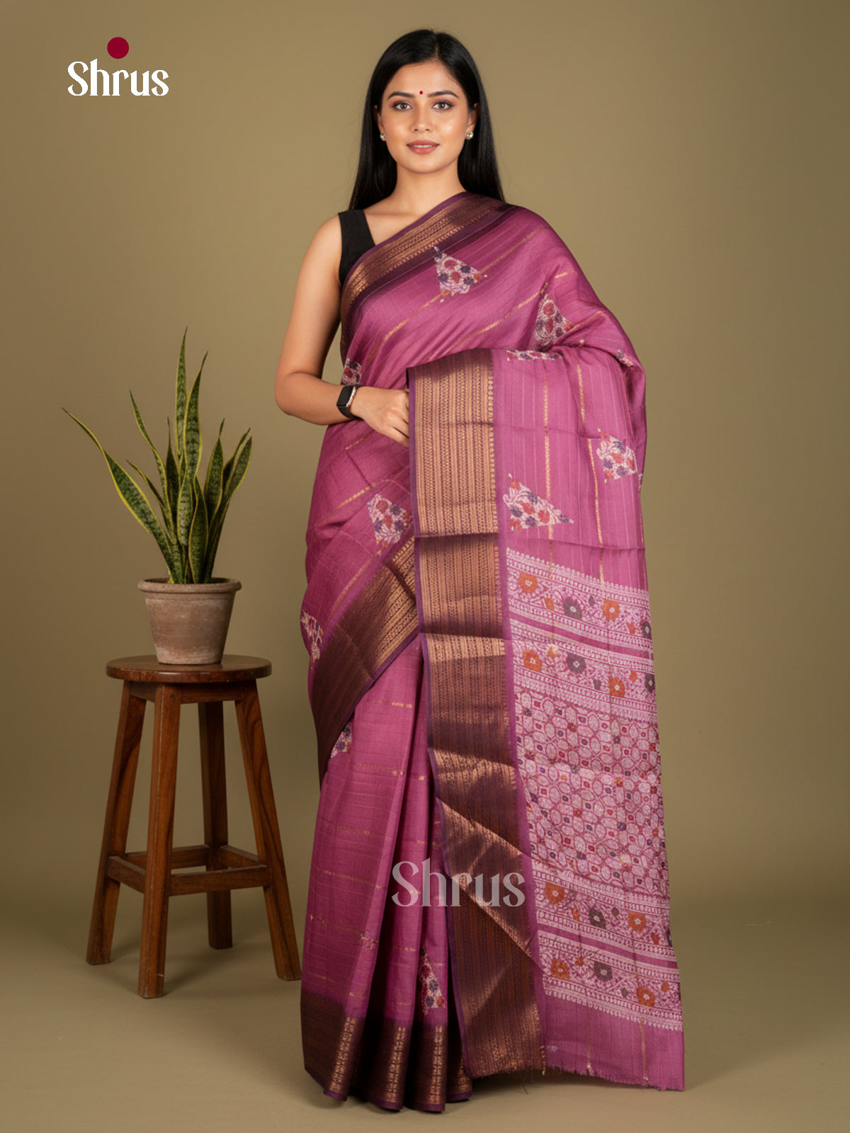 Semi Crepe Saree - EBS20450 - Shop on Shrus.com
