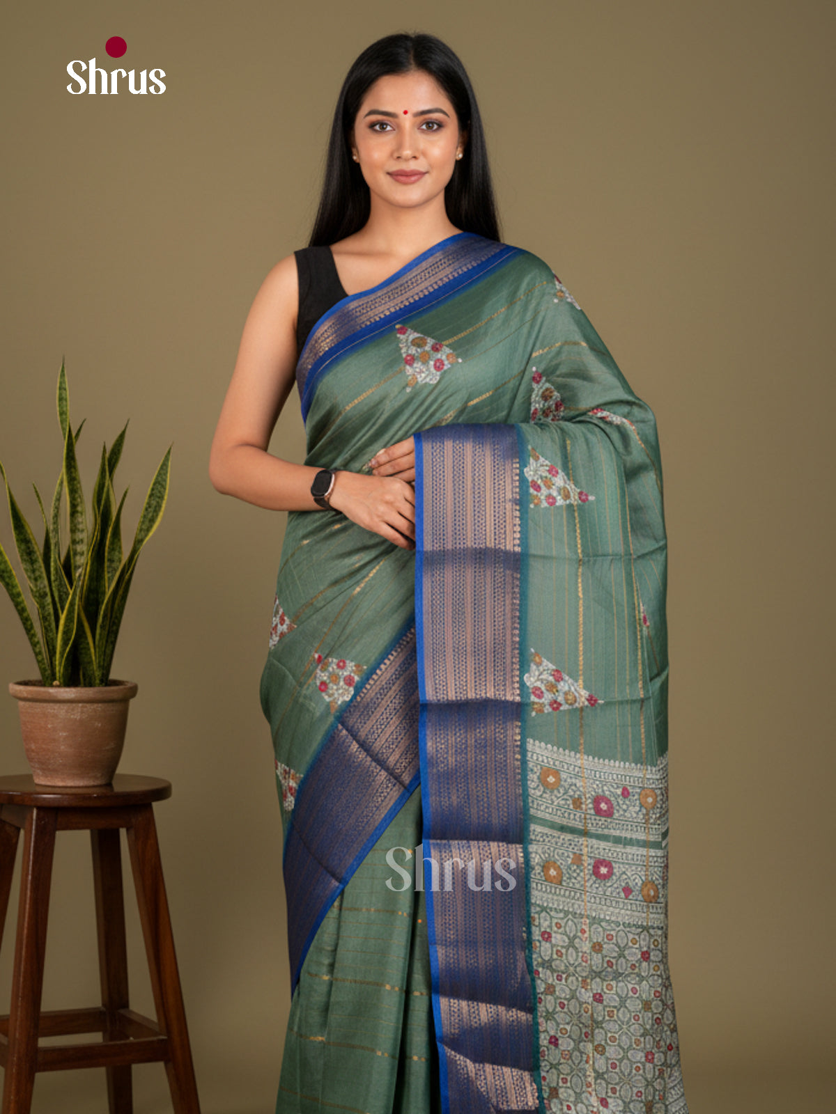 Semi Crepe Saree - EBS20451 - Shop on Shrus.com