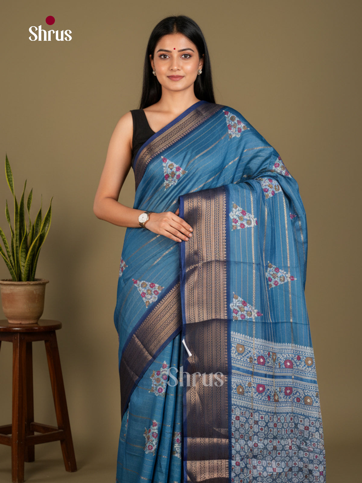 Semi Crepe Saree - EBS20454 - Shop on Shrus.com