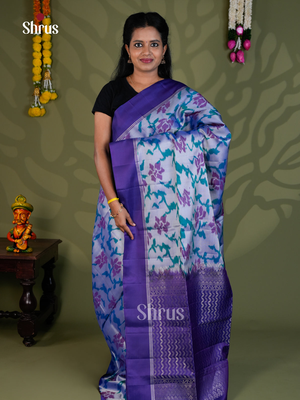 Softsilk-halfpure Saree - EBS21001 - Shop on Shrus.com