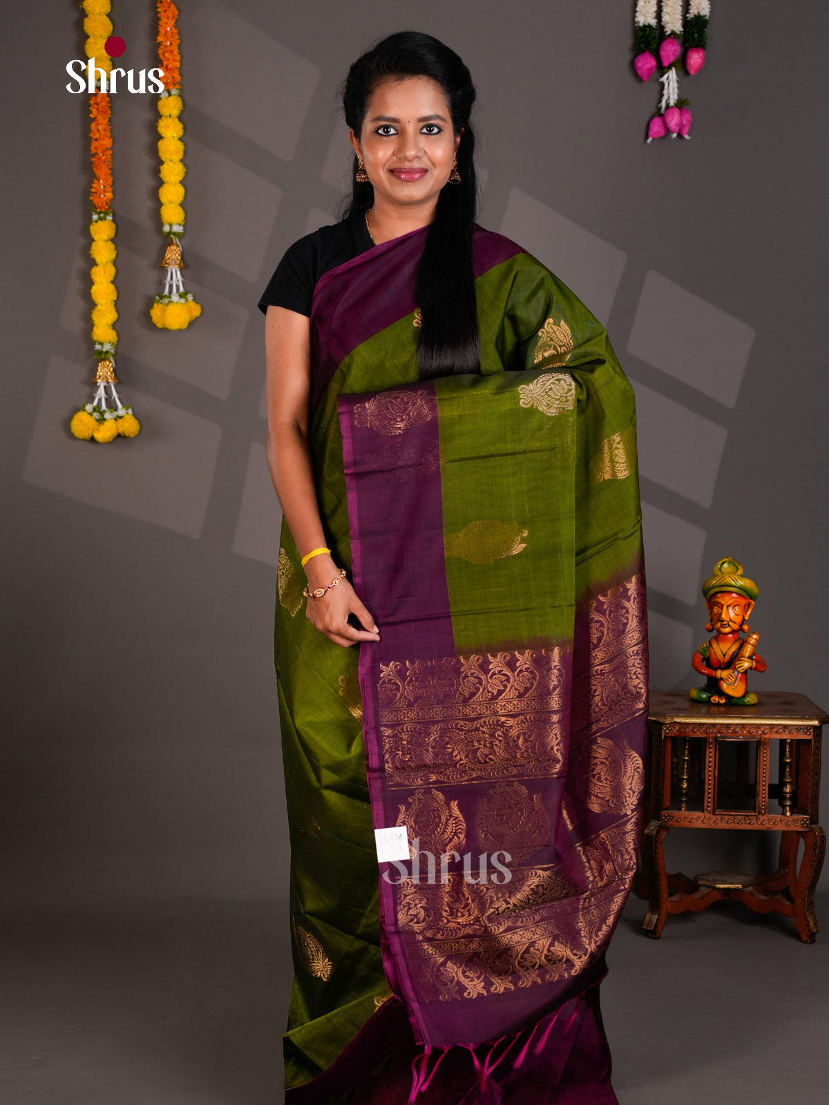 Silk Cotton Saree - EBS21064 - Shop on Shrus.com