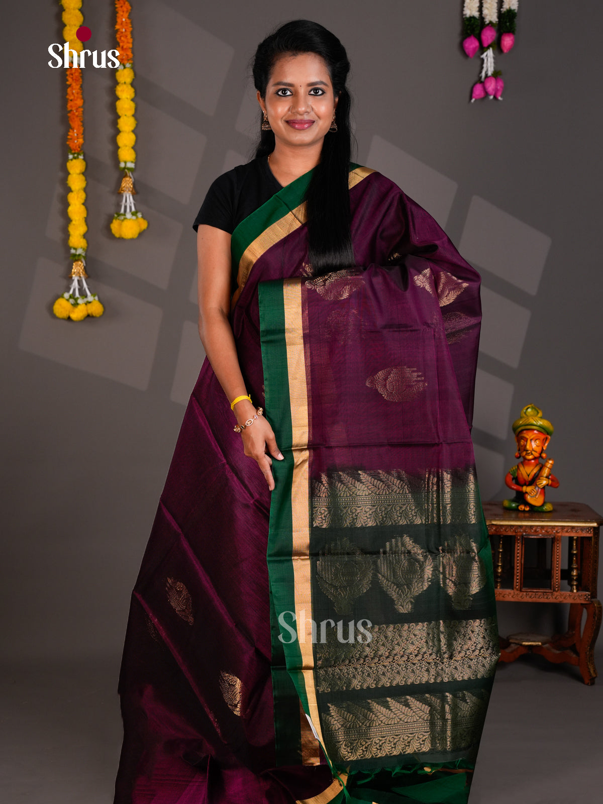 Silk Cotton Saree - EBS21072 - Shop on Shrus.com