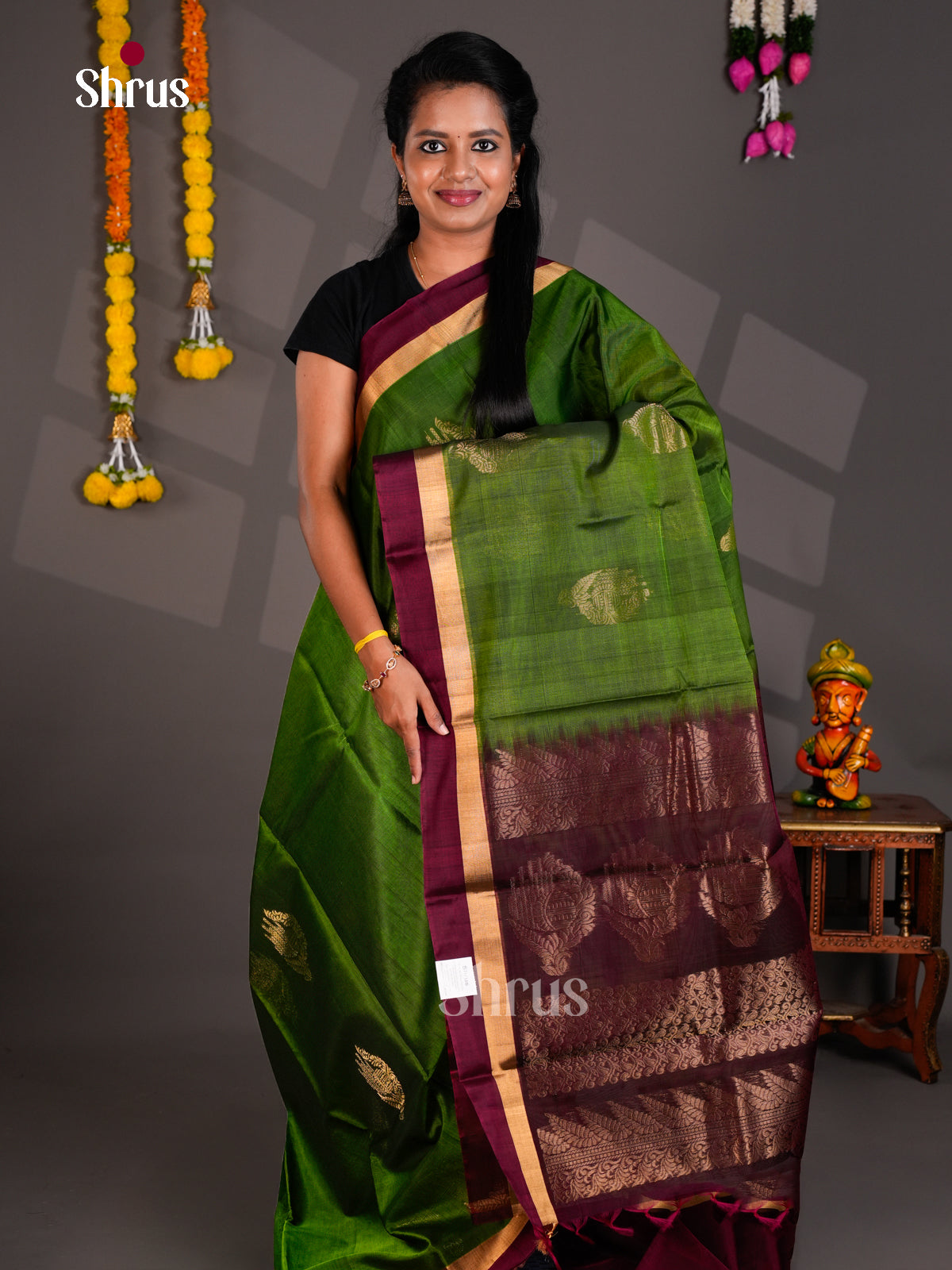 Silk Cotton Saree - EBS21073 - Shop on Shrus.com