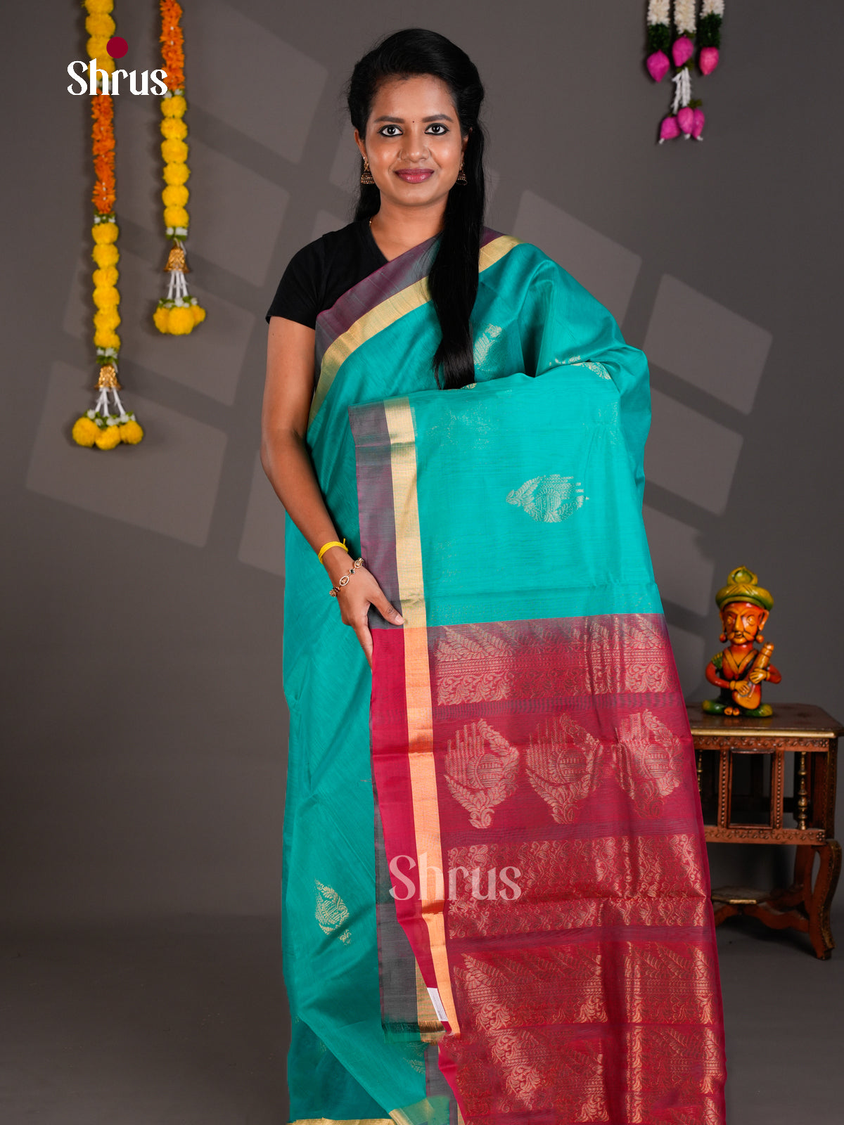 Silk Cotton Saree - EBS21075 - Shop on Shrus.com