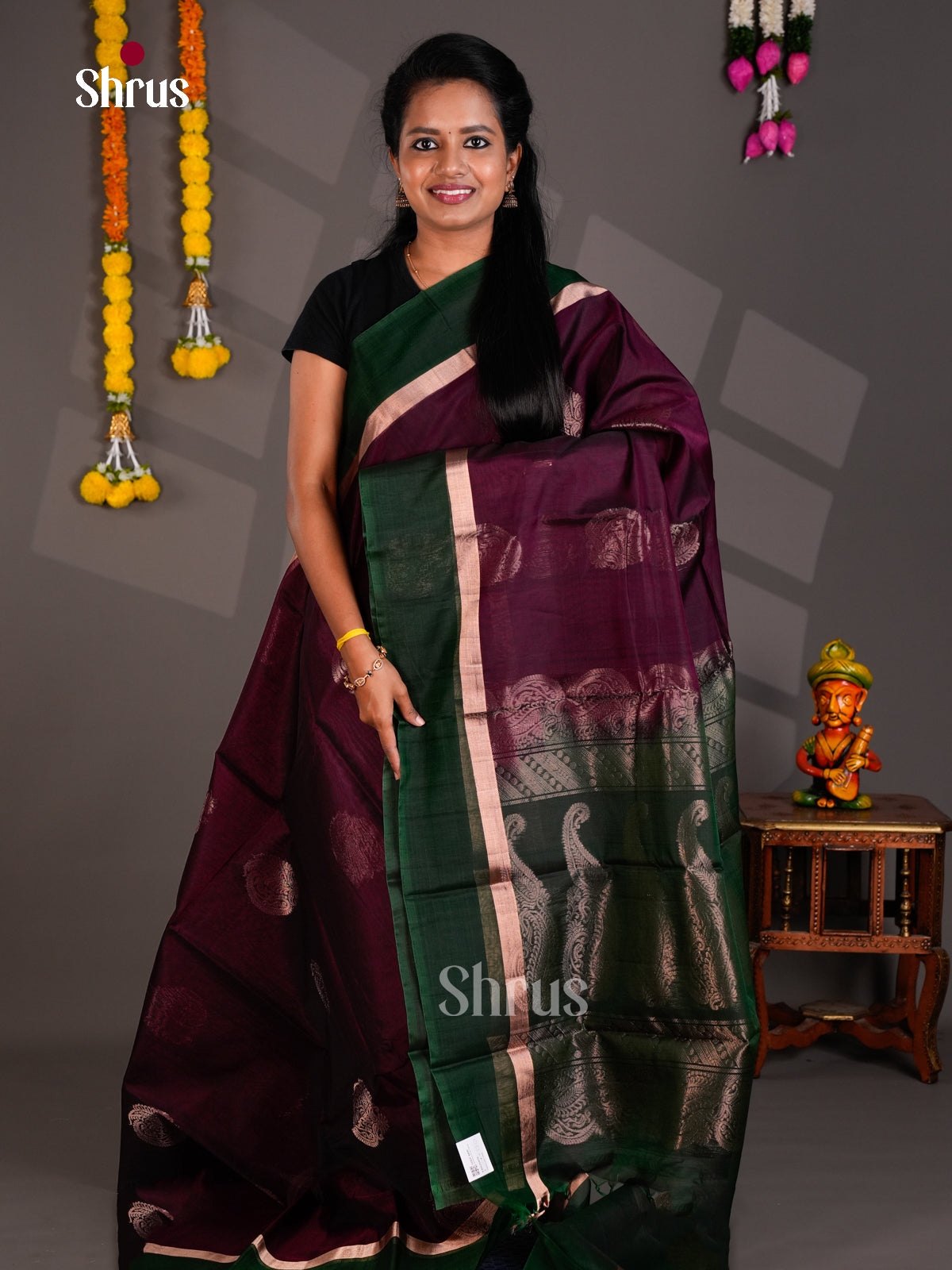 Silk Cotton Saree - EBS21078 - Shop on Shrus.com
