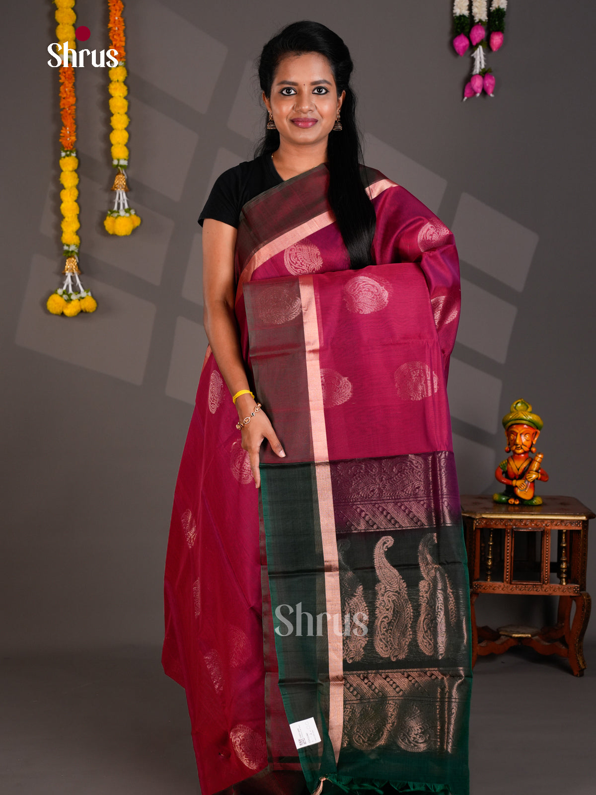 Silk Cotton Saree - EBS21080 - Shop on Shrus.com