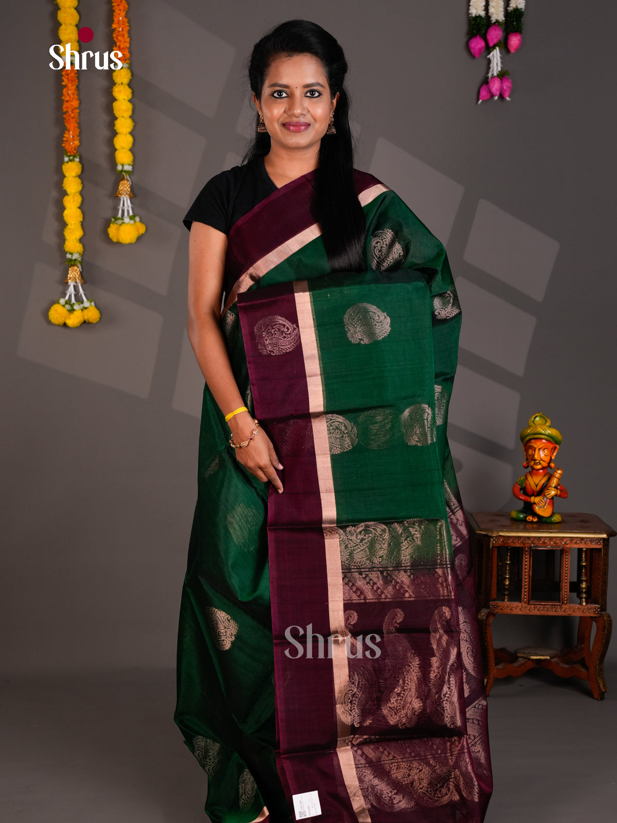 Silk Cotton Saree - EBS21083 - Shop on Shrus.com