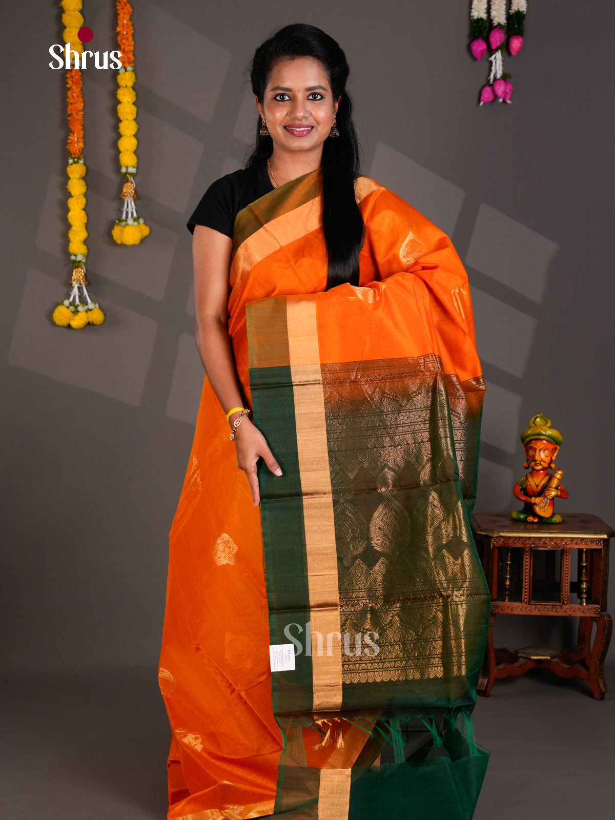 Silk Cotton Saree - EBS21086 - Shop on Shrus.com