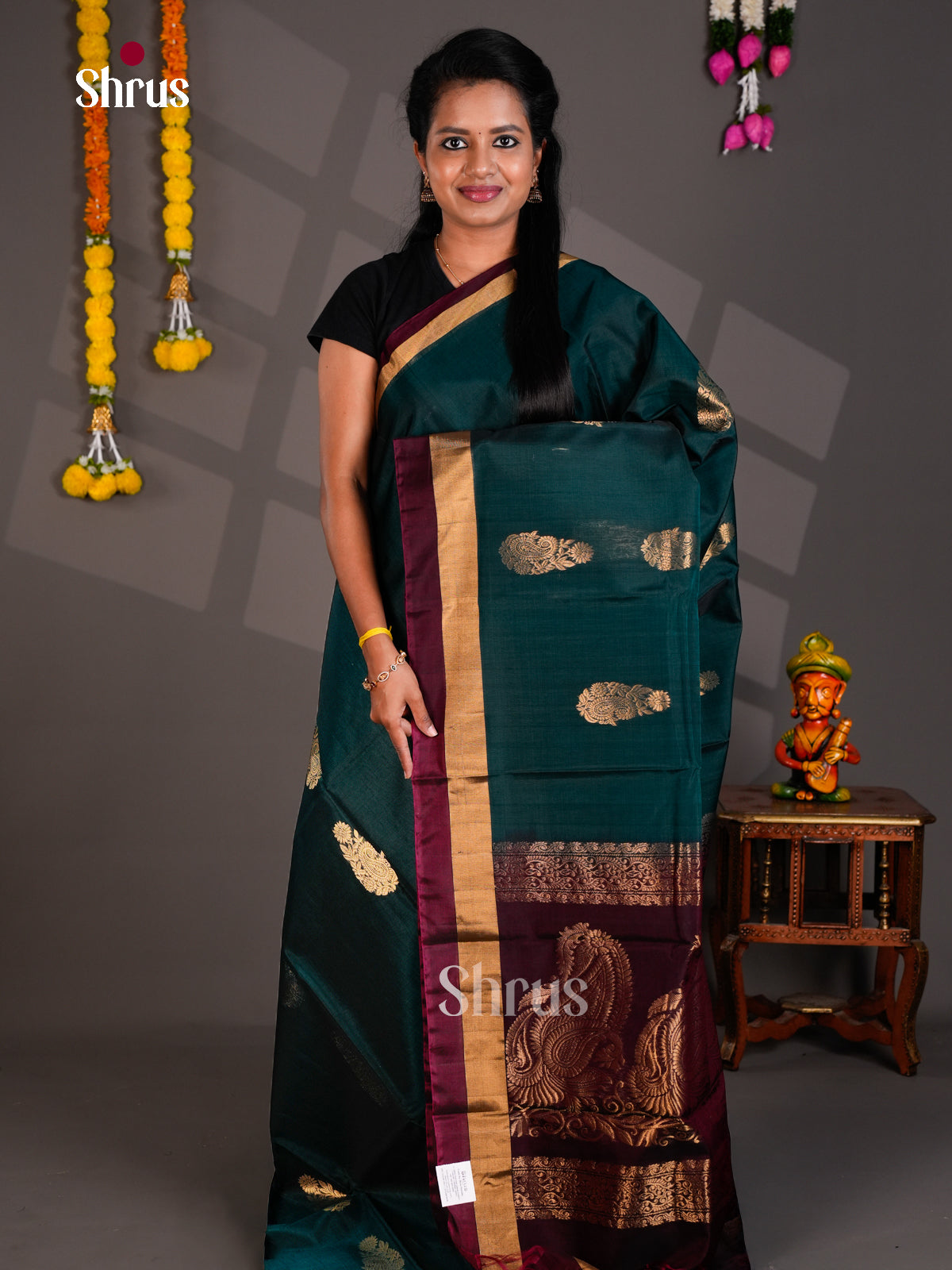 Silk Cotton Saree - EBS21092 - Shop on Shrus.com