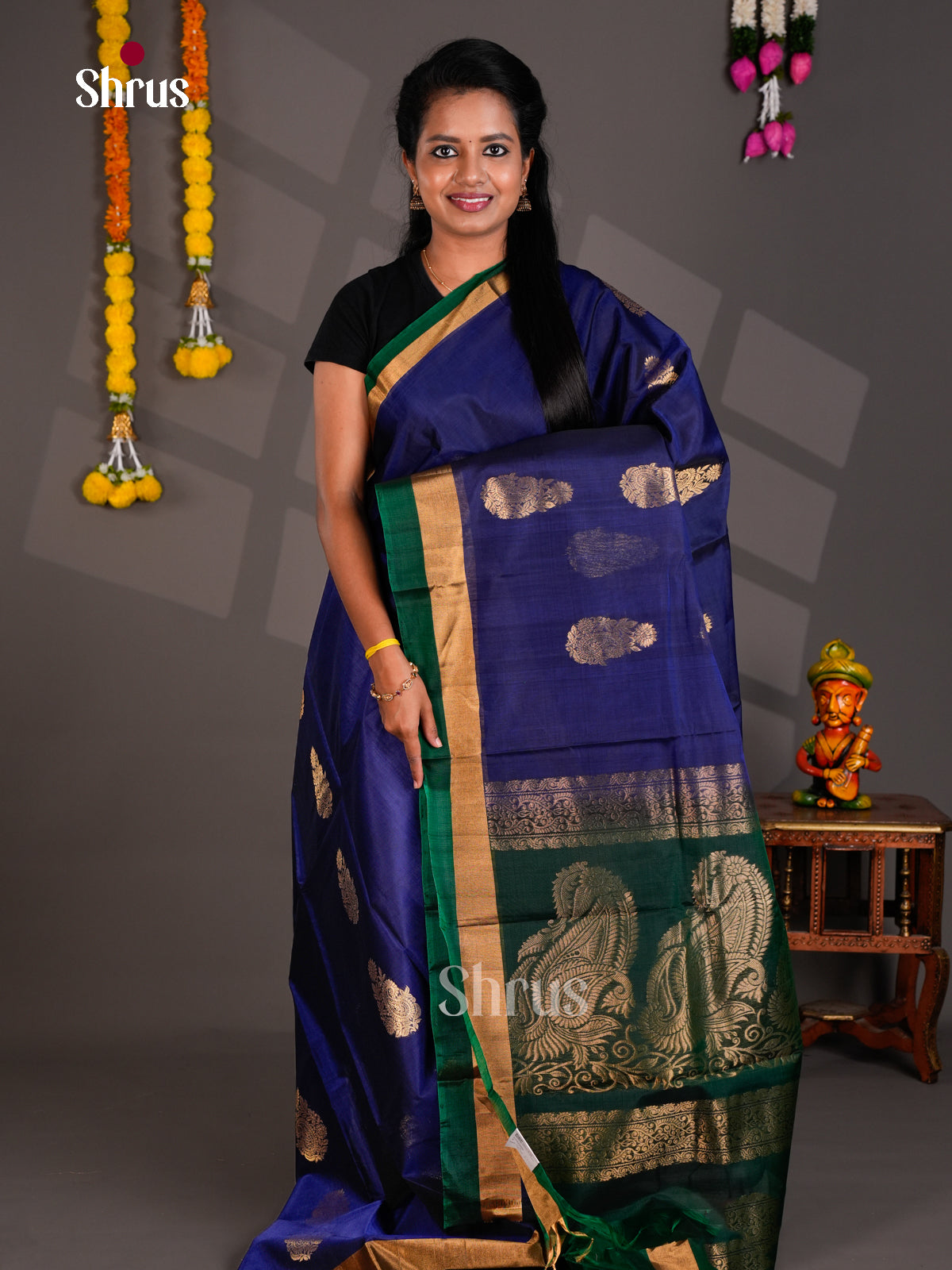 Silk Cotton Saree - EBS21094 - Shop on Shrus.com
