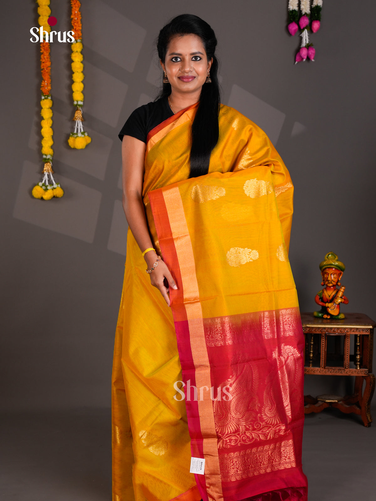 Silk Cotton Saree - EBS21095 - Shop on Shrus.com