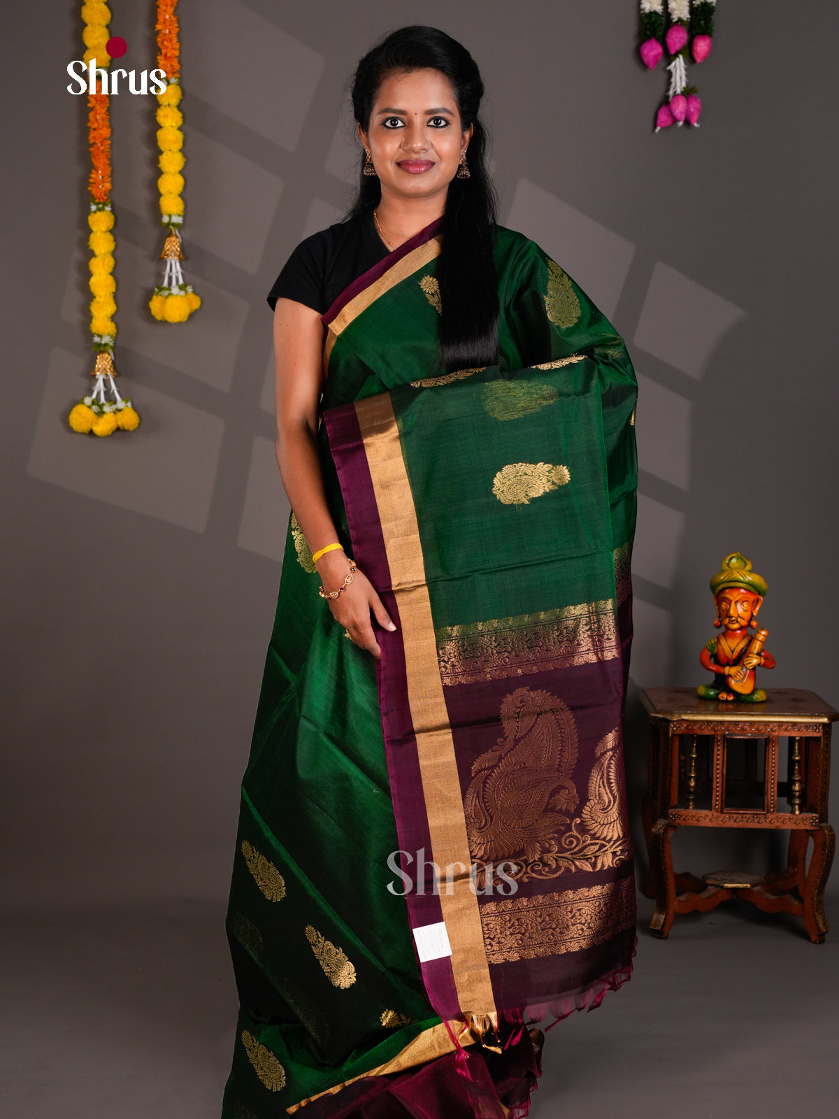 Silk Cotton Saree - EBS21097 - Shop on Shrus.com