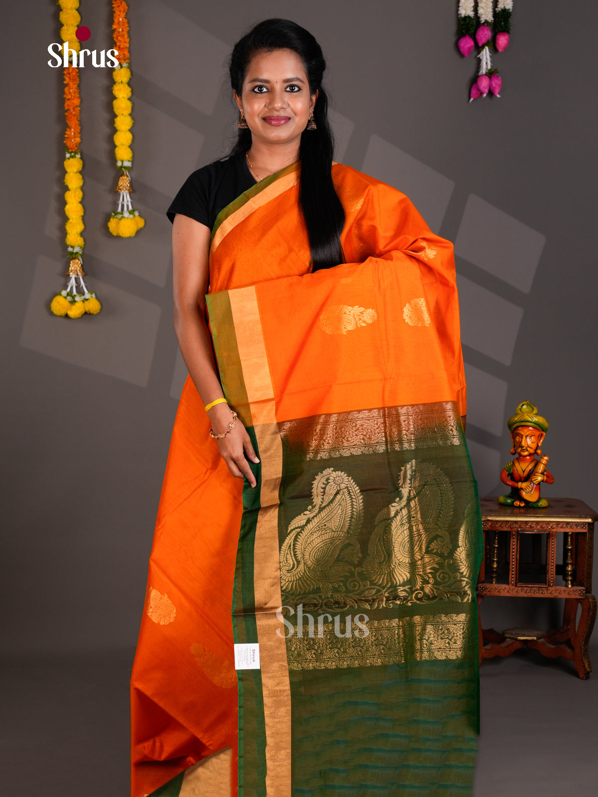 Silk Cotton Saree - EBS21098 - Shop on Shrus.com