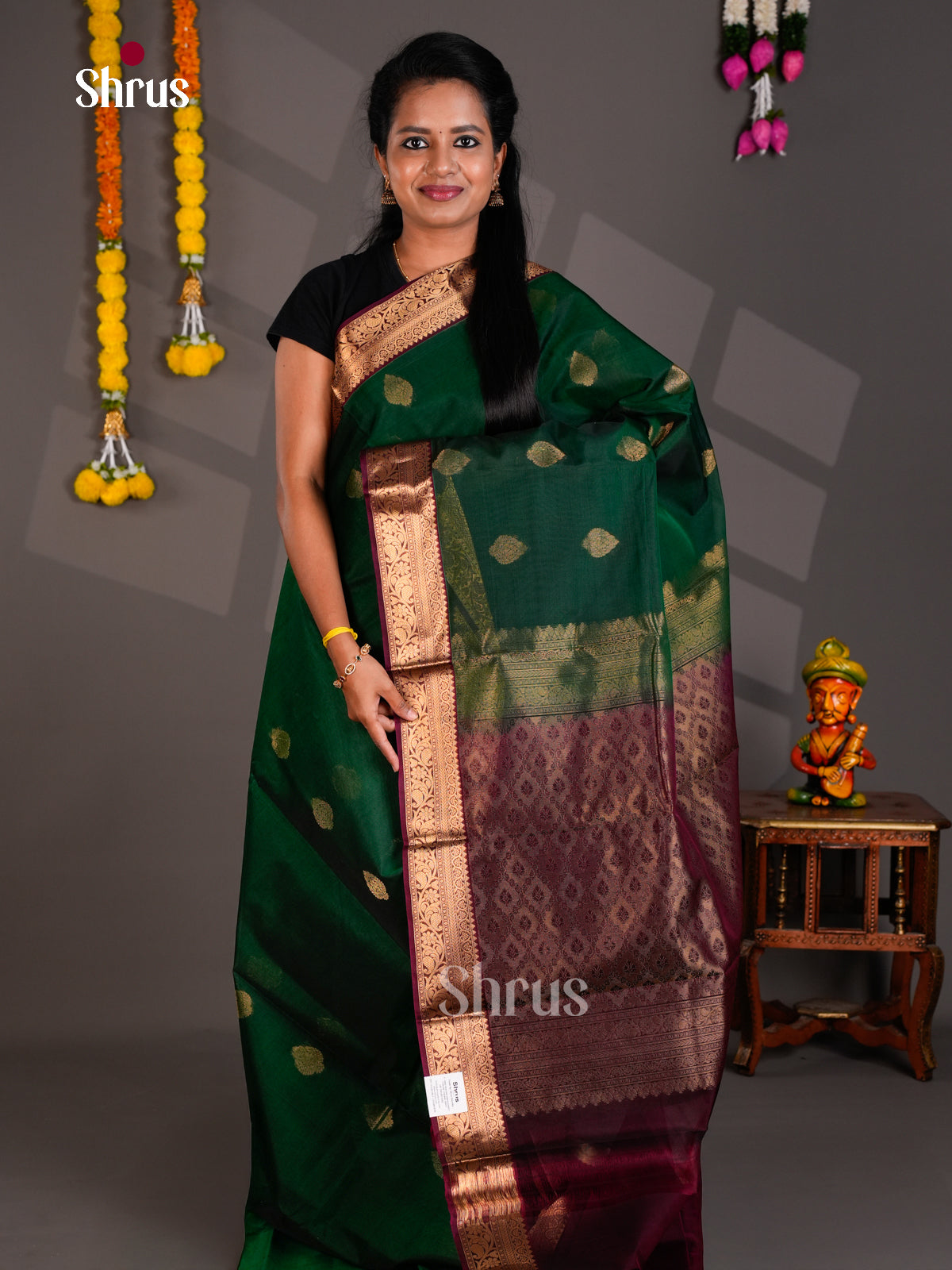 Silk Cotton Saree - EBS21106 - Shop on Shrus.com
