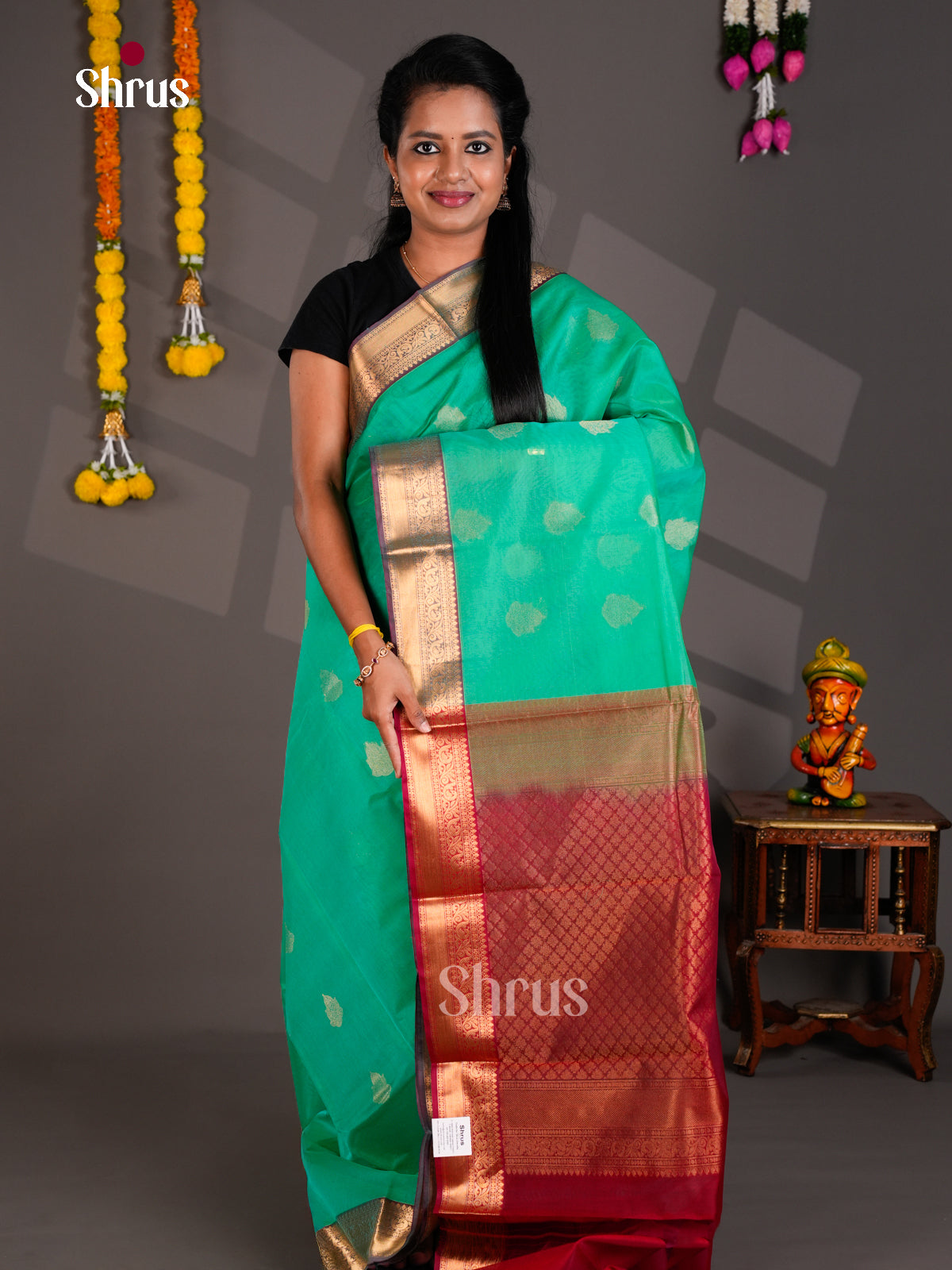 Silk Cotton Saree - EBS21107 - Shop on Shrus.com