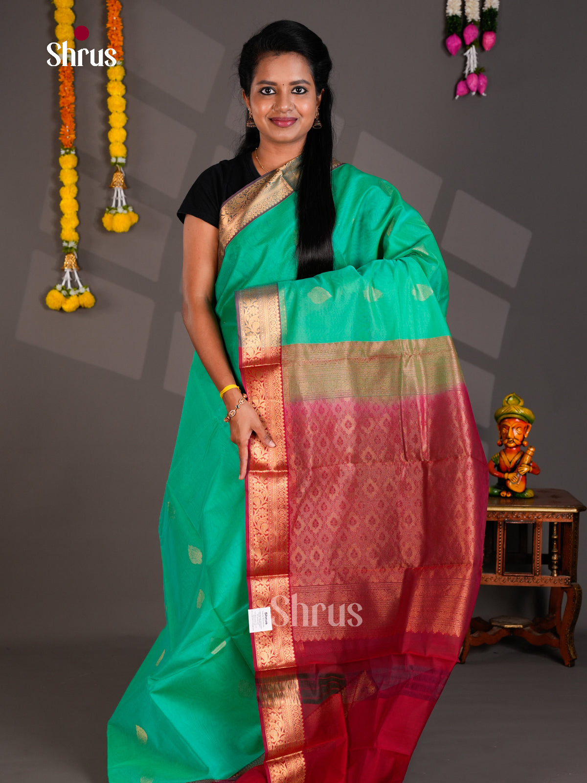 Silk Cotton Saree - EBS21109 - Shop on Shrus.com