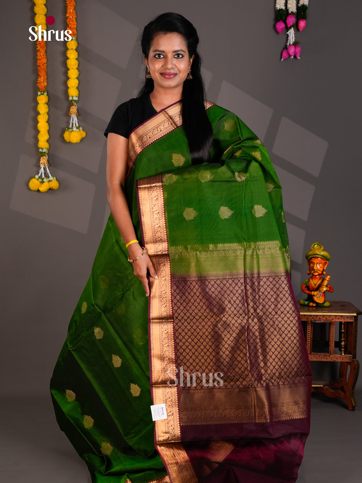 Silk Cotton Saree - EBS21112 - Shop on Shrus.com
