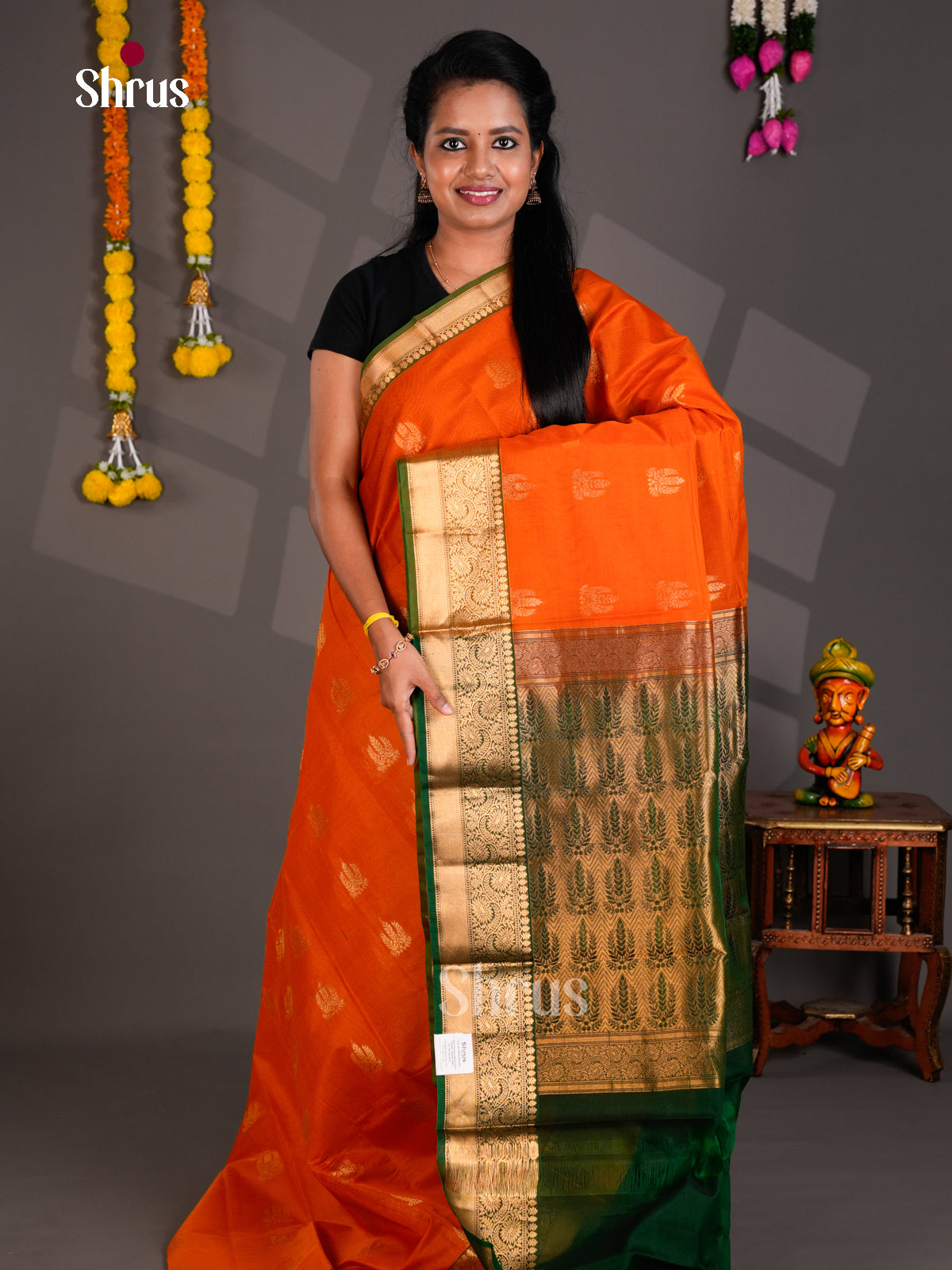 Silk Cotton Saree - EBS21117 - Shop on Shrus.com