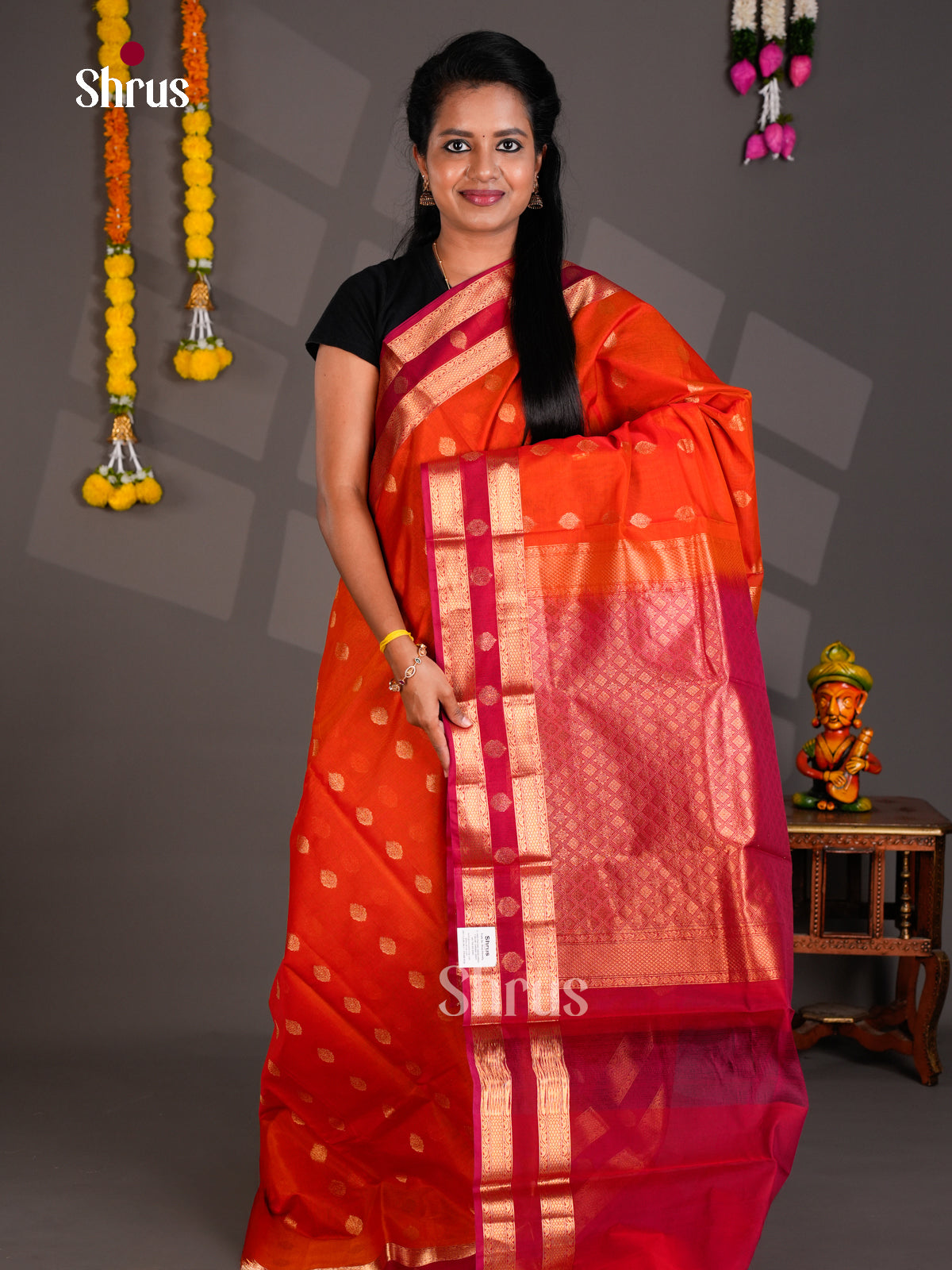 Silk Cotton Saree - EBS21129 - Shop on Shrus.com