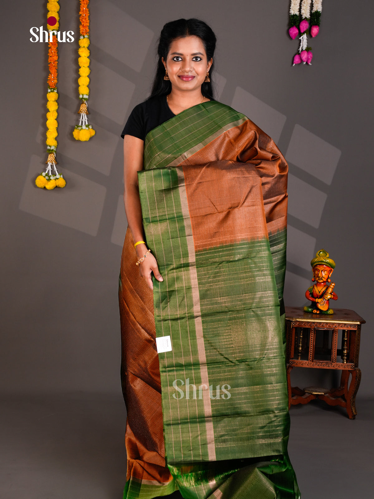 Kanchipuram silk Saree - EBS23067 - Shop on Shrus.com