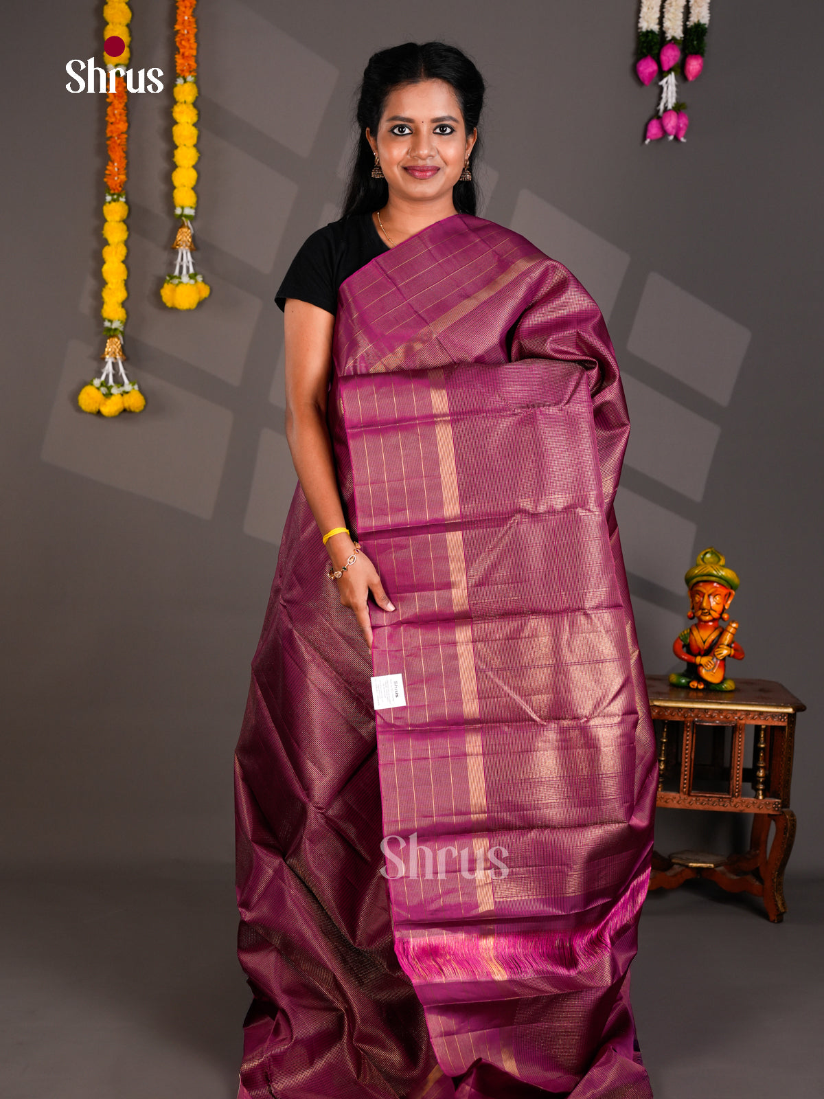 Kanchipuram silk Saree - EBS23069 - Shop on Shrus.com