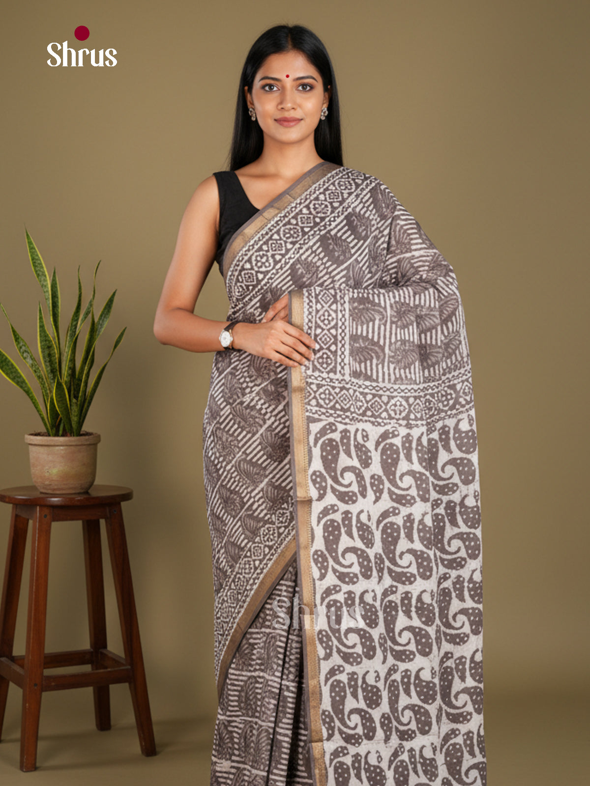 Jaipur cotton Saree - EBS23163 - Shop on Shrus.com