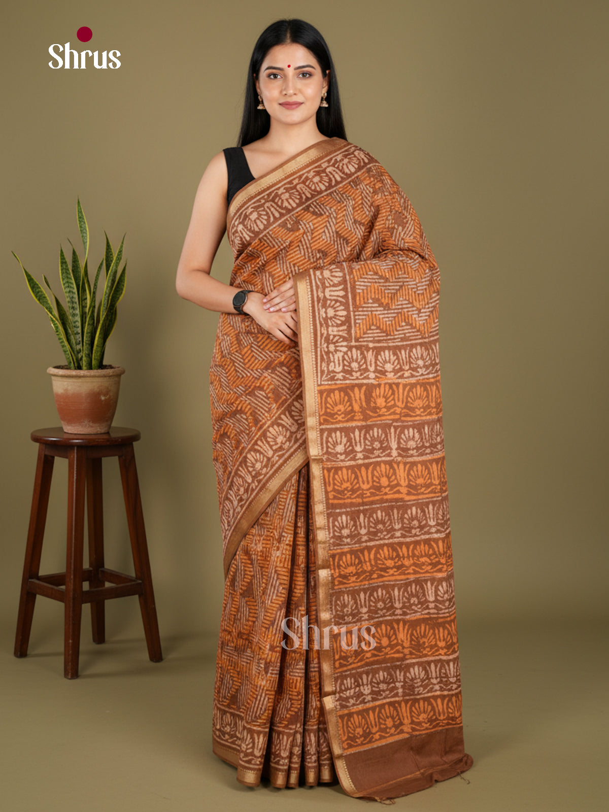 Jaipur cotton Saree - EBS23169 - Shop on Shrus.com