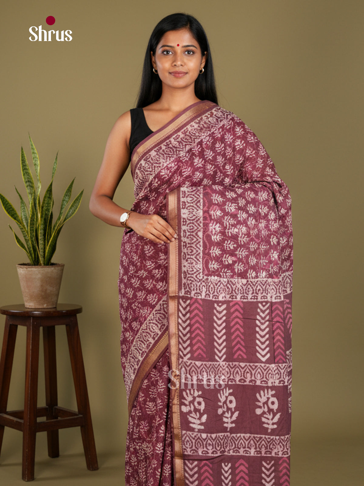 Jaipur cotton Saree - EBS23173 - Shop on Shrus.com